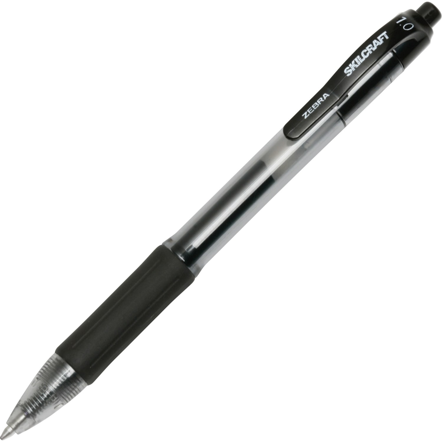 SKILCRAFT Zebra Medium Point Retractable Gel Pen - Medium Pen Point - 1 mm Pen Point Size - Retractable - Black Gel-based Ink - 12 / Dozen - Image 3