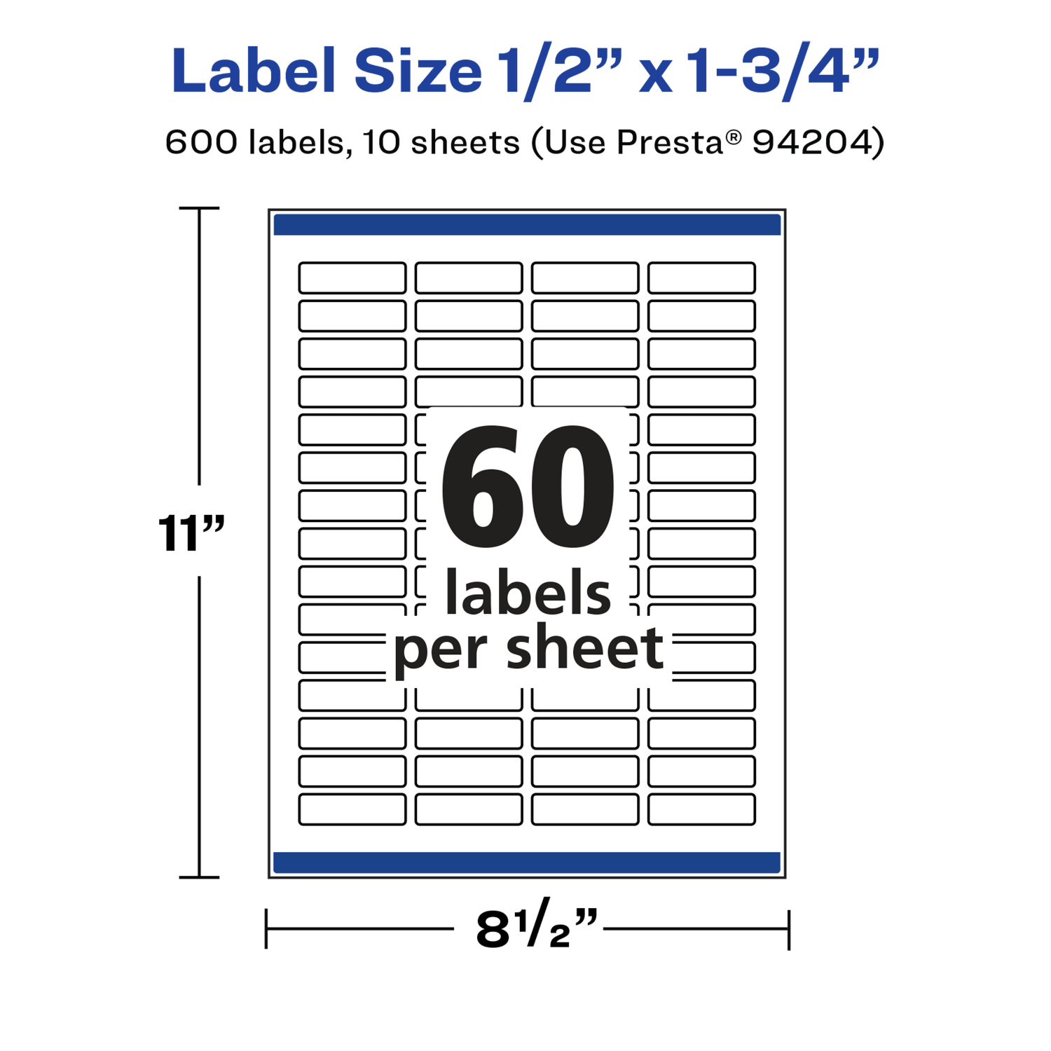 Avery Glossy Permanent Labels With Sure Feed, 94204-WGP10, Rectangle, 1/2in x 1-3/4in, White, Pack Of 600 - Image 6