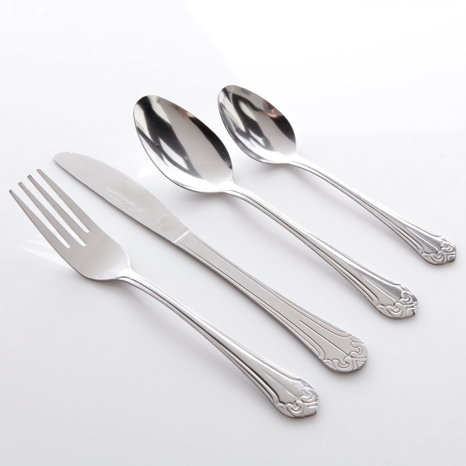 Gibson Home 24-Piece Flatware Set, Mariano, Silver - Image 6