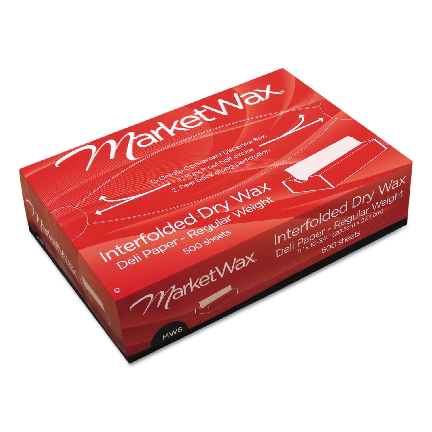 Bagcraft Interfolded Dry Wax Deli Paper, 8in x 10-3/4in, White, 500 Sheets Per Box, Carton Of 12 Boxes