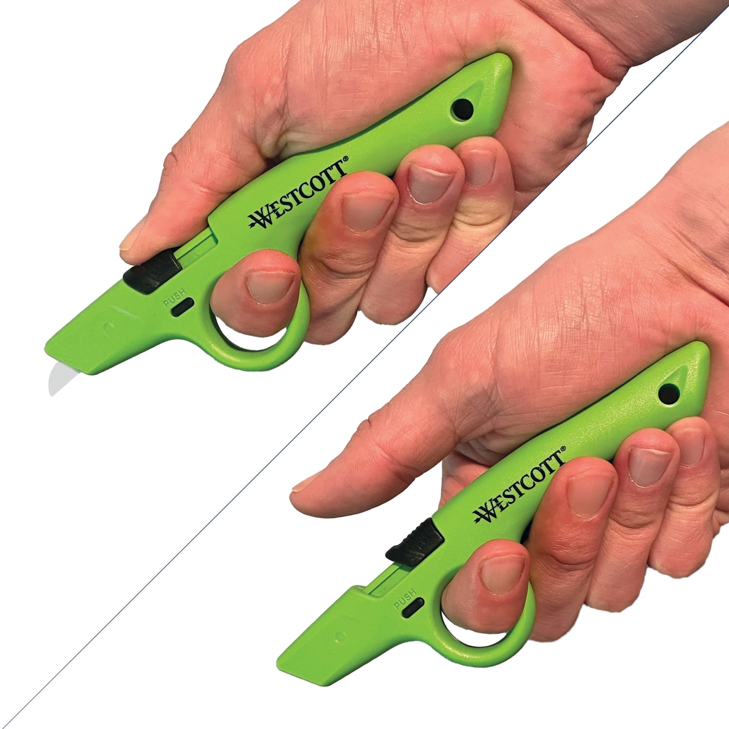 Westcott SafeEdge Finger Loop Ceramic Safety Cutter, Green - Image 3
