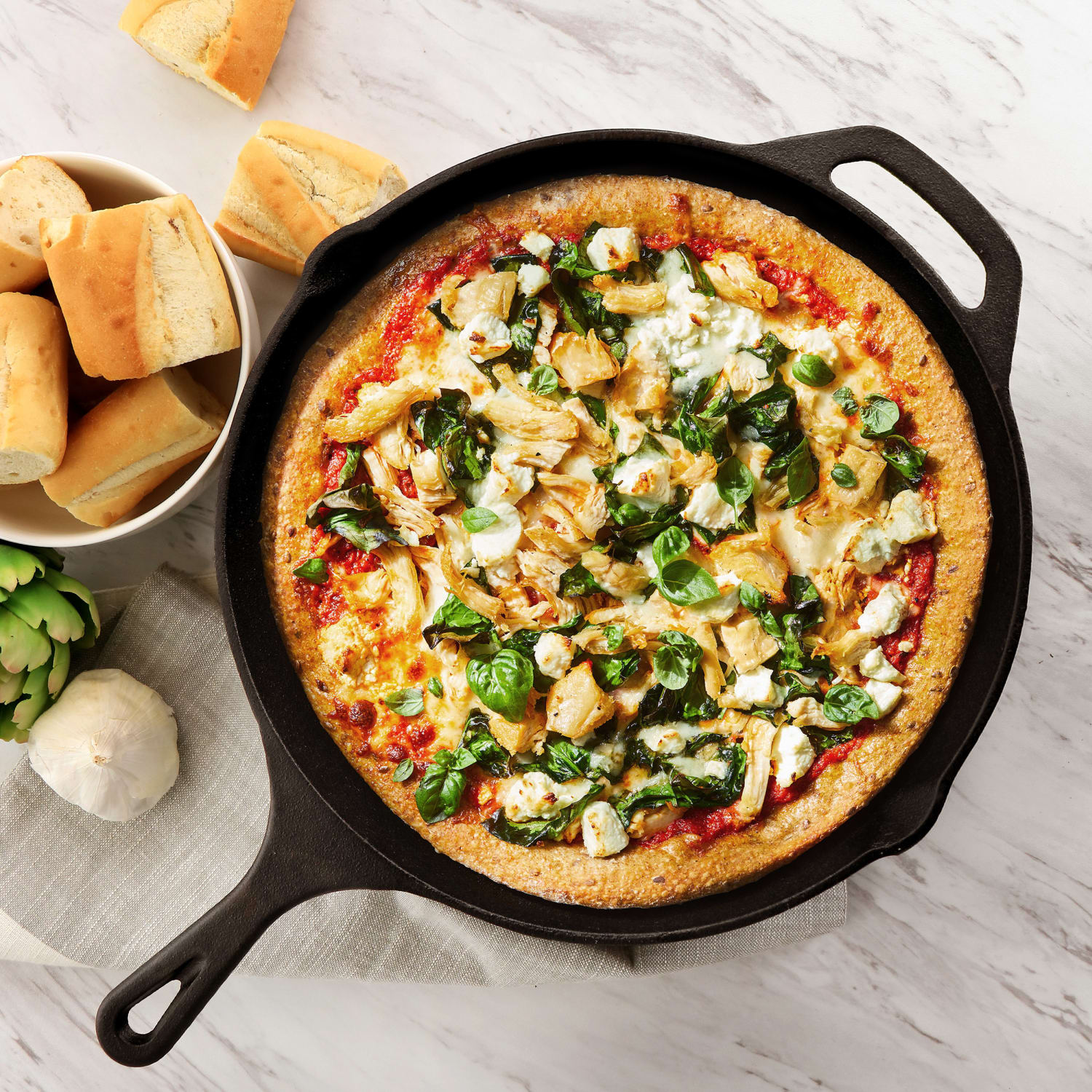 MegaChef 12in Round Pre-Seasoned Cast Iron Frying Pan, Black - Image 3