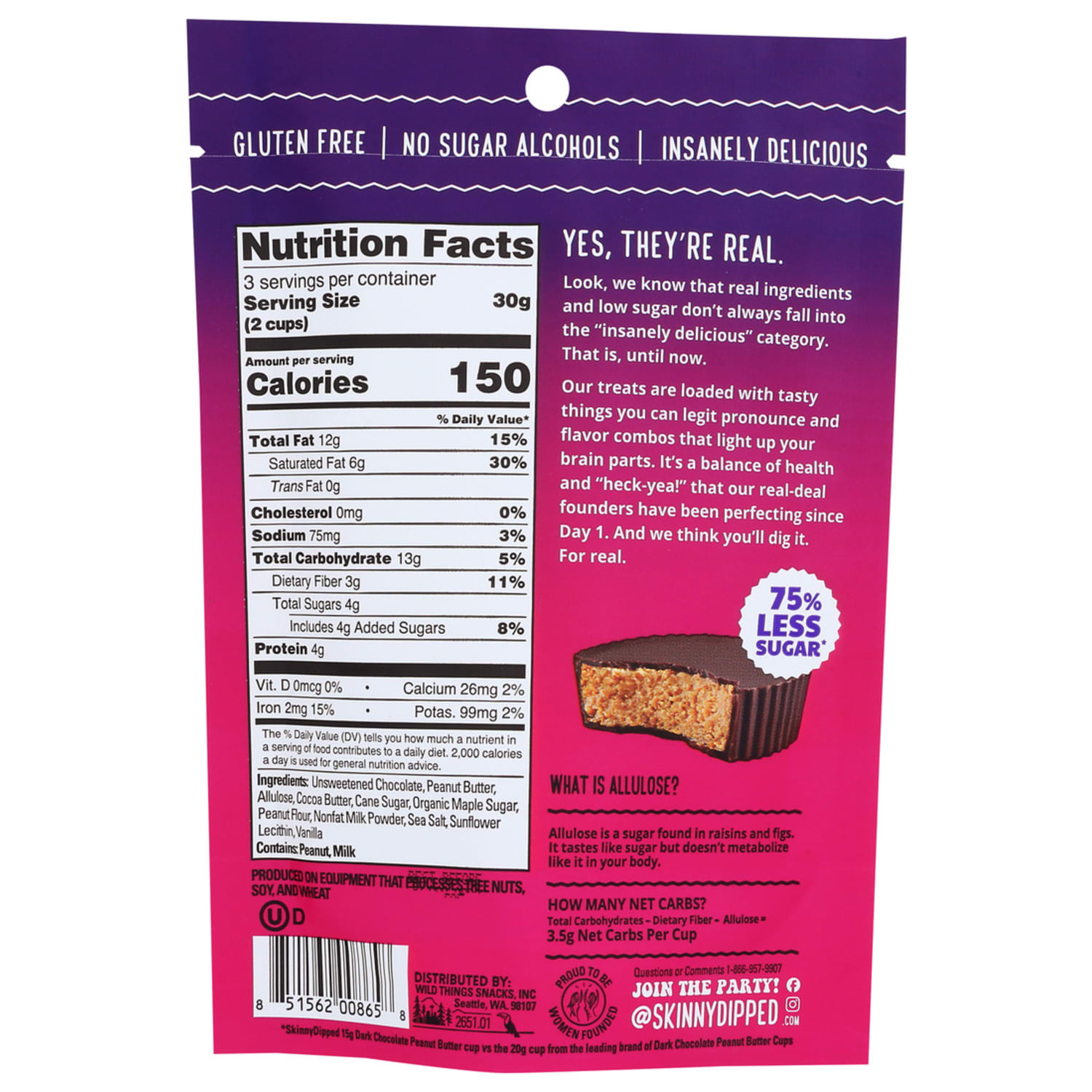 Skinnydipped Peanut Butter Dark Chocolate Cups, 3.17 Oz, Total Qty 10 - Image 4