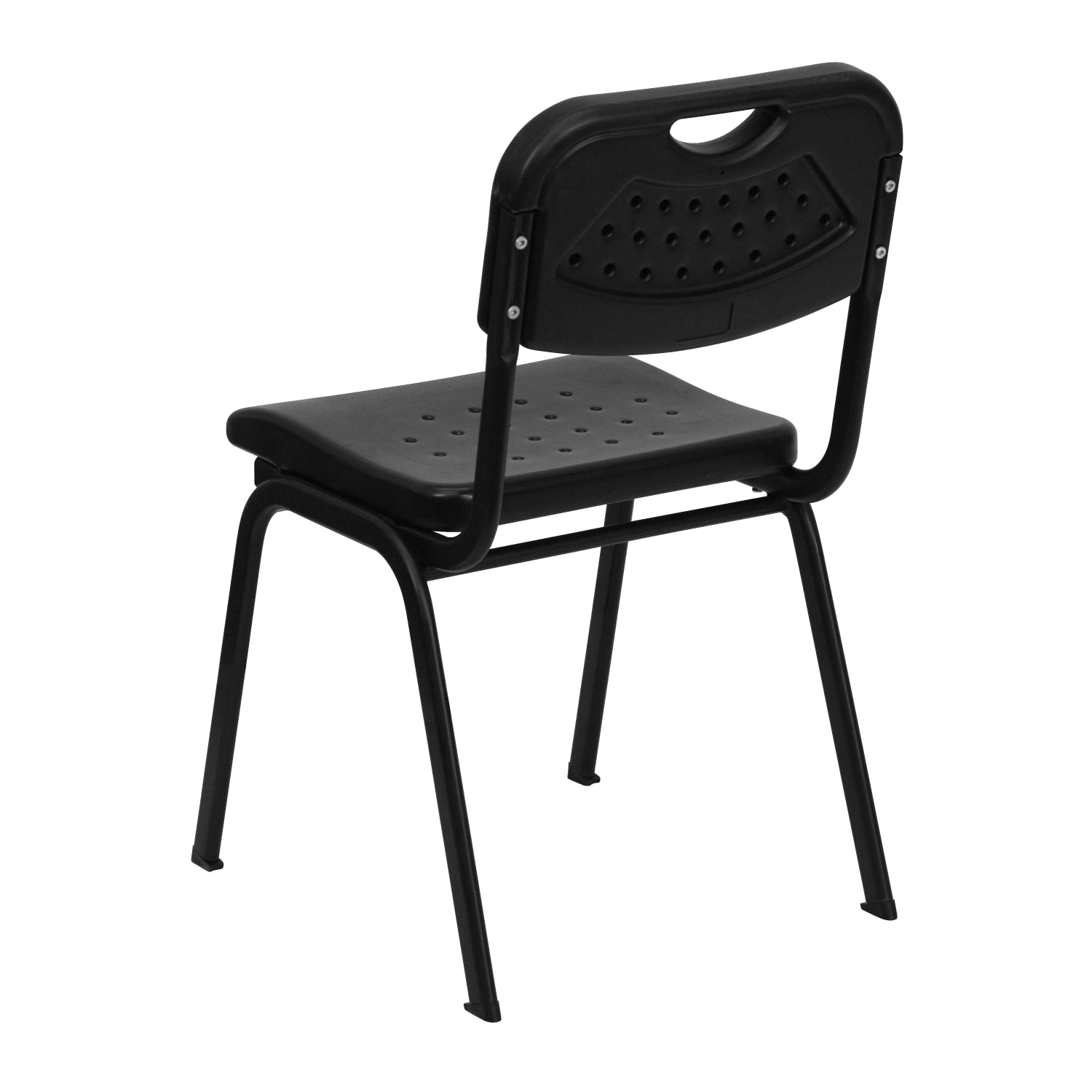 Flash Furniture HERCULES 880-lb Capacity Plastic Stack Chair With Open Back, Black - Image 8