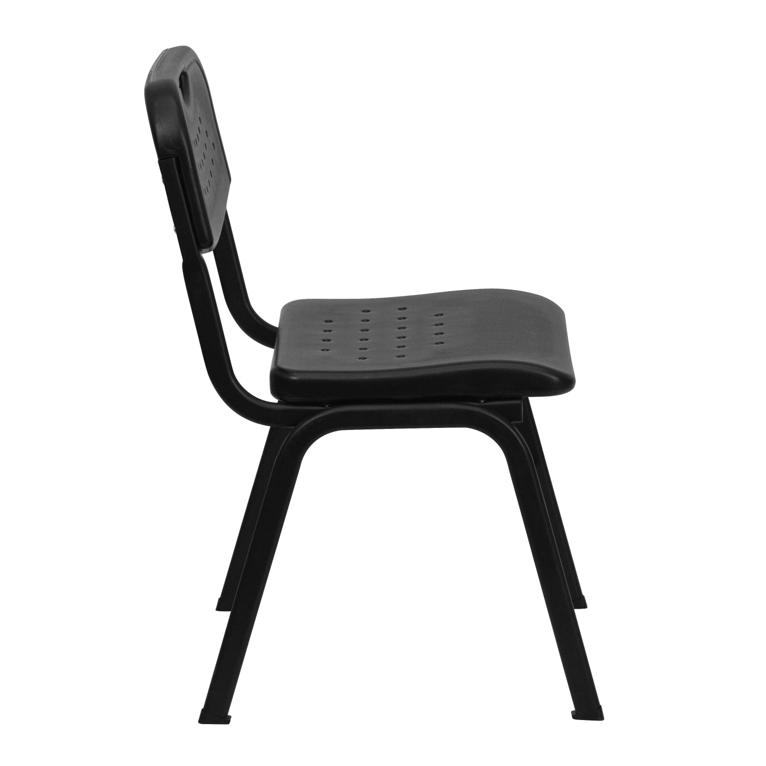 Flash Furniture HERCULES 880-lb Capacity Plastic Stack Chair With Open Back, Black - Image 10