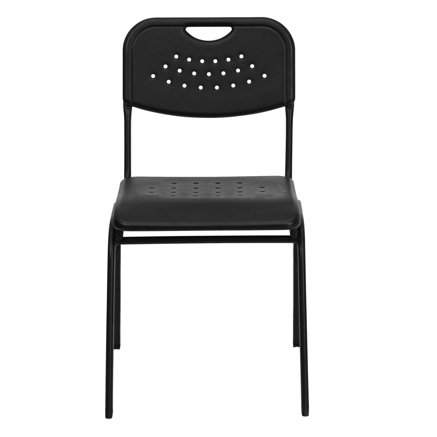 Flash Furniture HERCULES 880-lb Capacity Plastic Stack Chair With Open Back, Black - Image 11