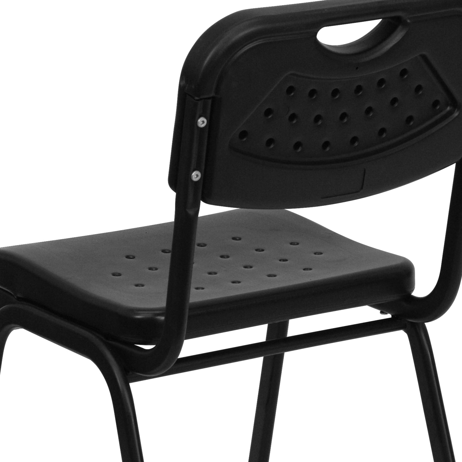 Flash Furniture HERCULES 880-lb Capacity Plastic Stack Chair With Open Back, Black - Image 12