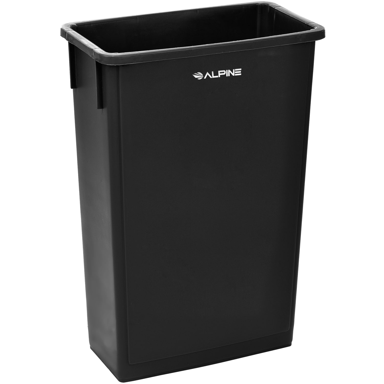 Alpine Rectangular Polypropylene Slim Trash Can, 23 Gallons, Black - Image 3