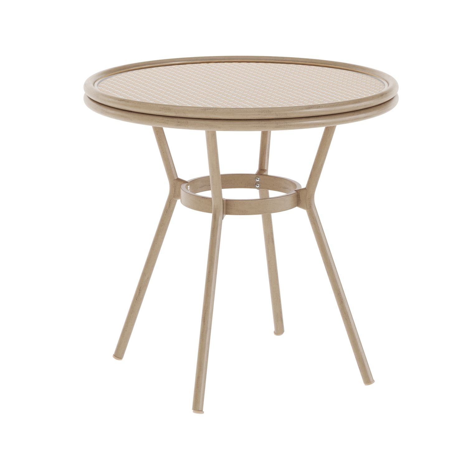 Flash Furniture Lourdes Indoor/Outdoor Commercial Bistro 31.5in Table, Natural & White Rattan/Light Natural Frame - SDA64280NATWHLN