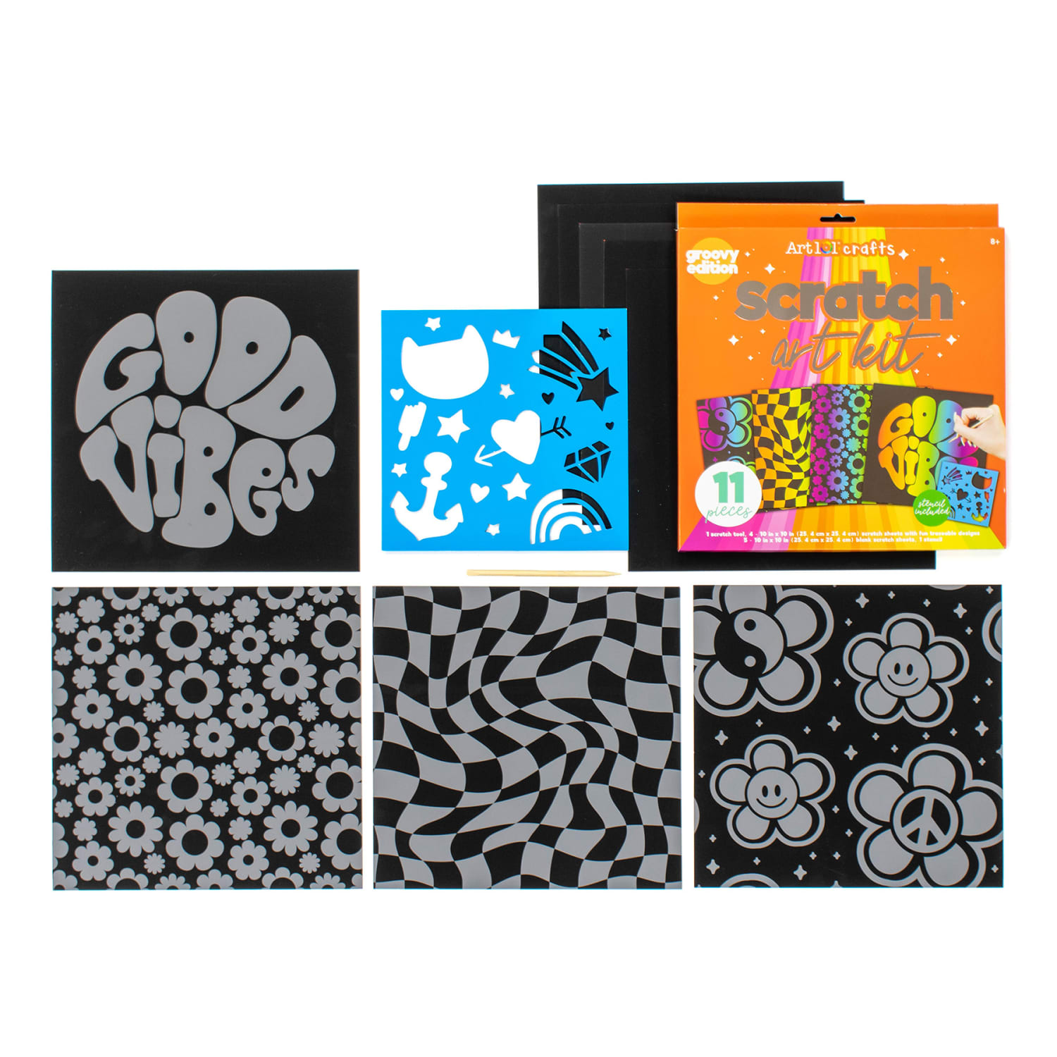 Art 101 Scratch Art Kits, Pack Of 3 Kits - Image 3