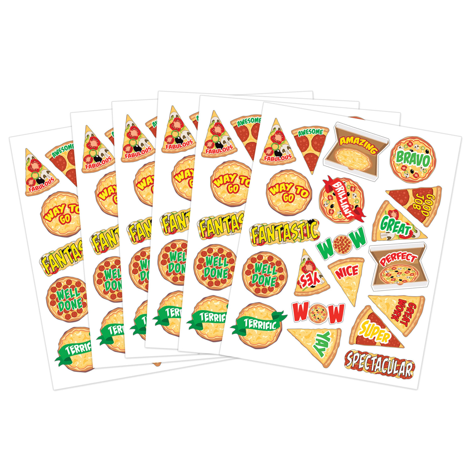 Teacher Created Resources Stickers, 2-1/2in x 1/2in, Pizza, 120 Stickers Per Pack, Bundle Of 12 Packs - Image 3