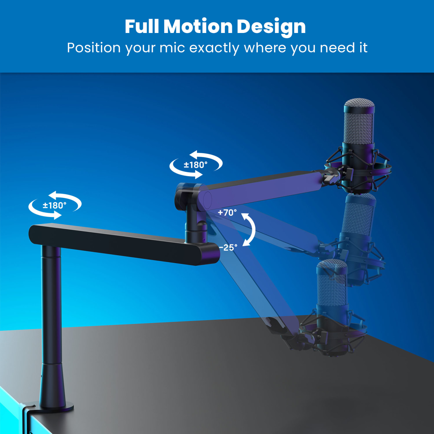 Mount-It! Premium Microphone Boom Arm, Black - Image 5