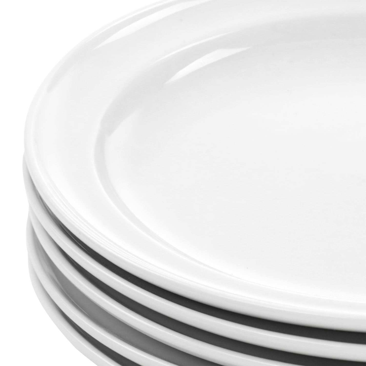 Martha Stewart 6-Piece Fine Ceramic Round Plate Set, 9in, White - Image 5