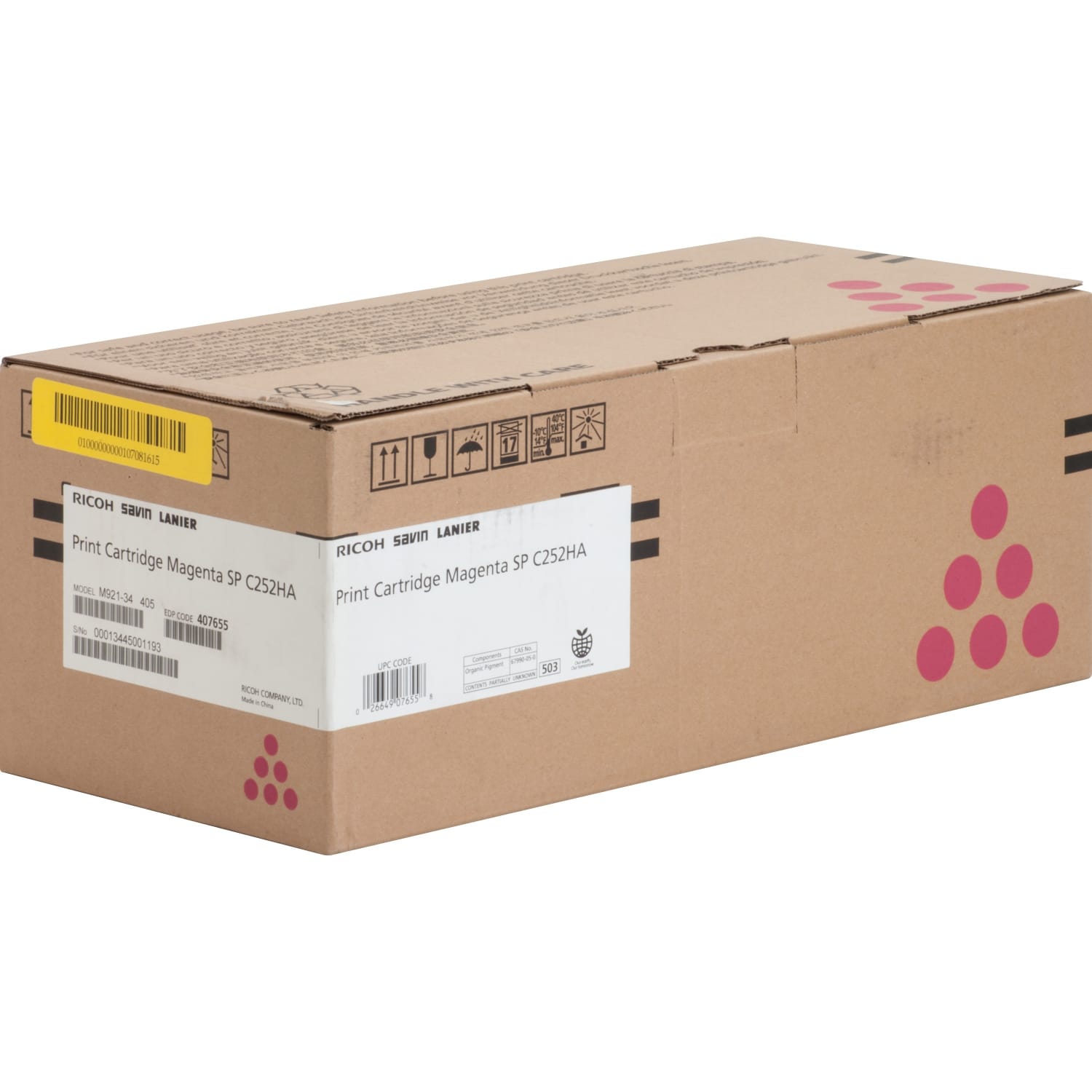 Ricoh 407655 Magenta Toner Cartridge - Image 3