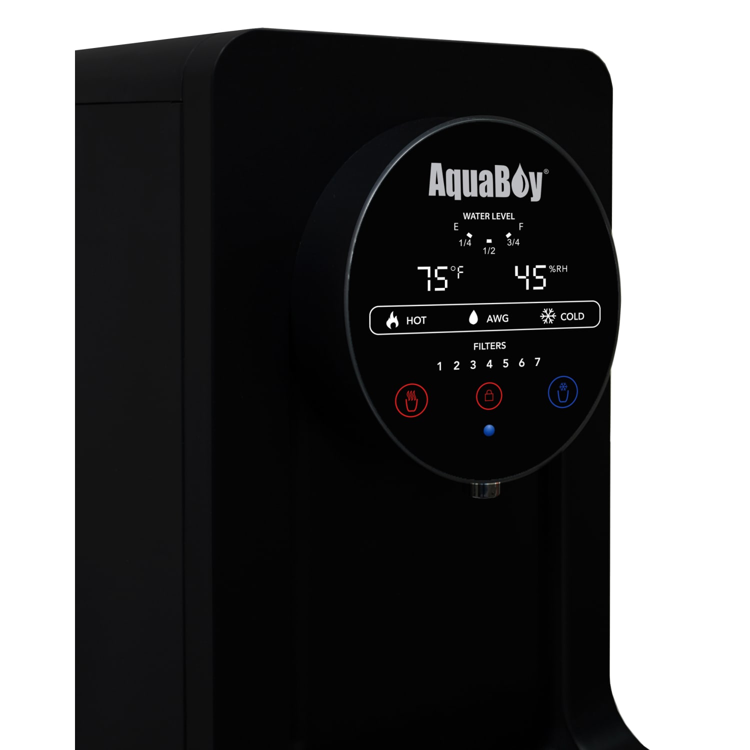 AquaBoy Pro II Hot/Cold Air-To-Water Generator, 45 1/2inH x 11 3/4inW x 17inD, Black - Image 5