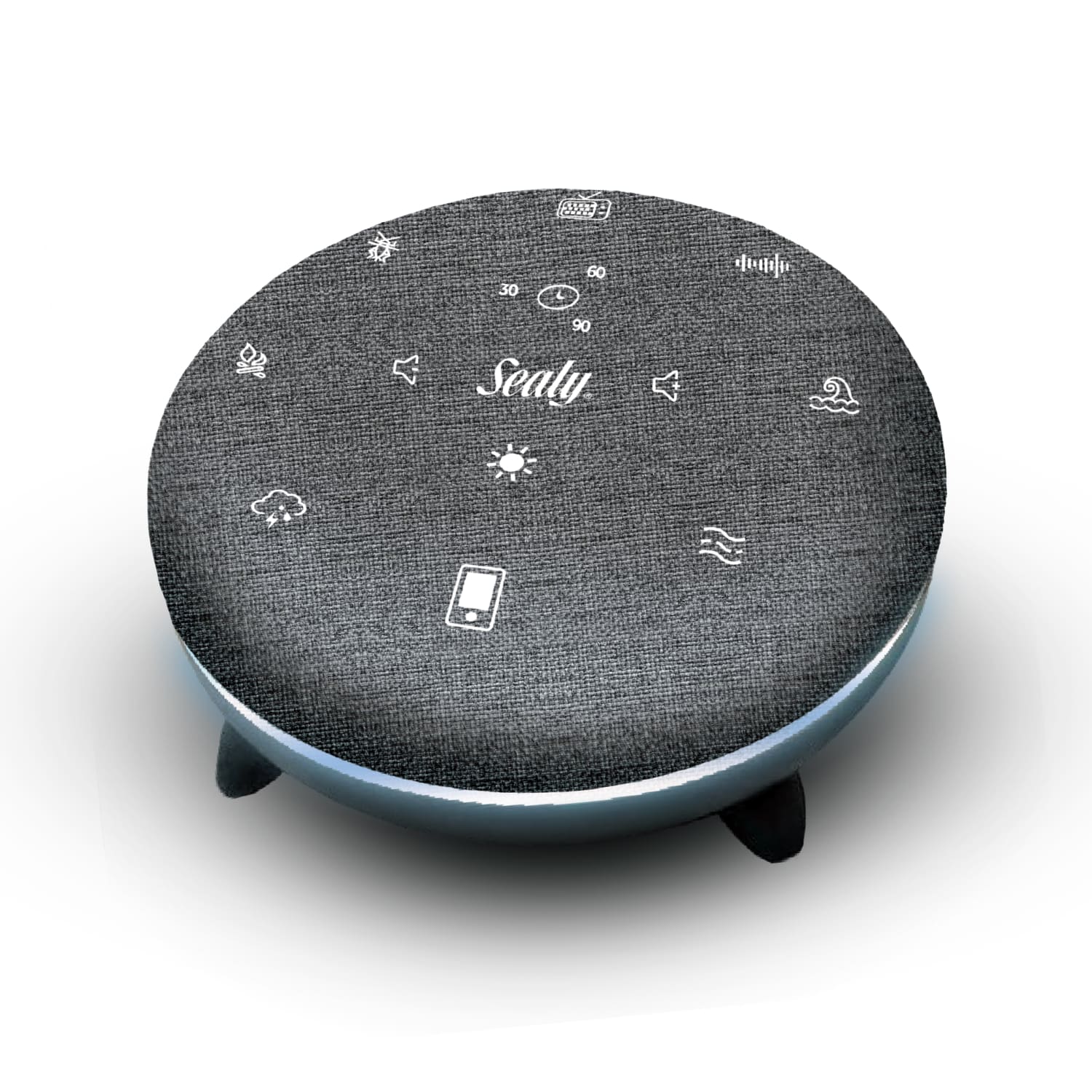 Sealy SL-HW-SN-102-GY Bluetooth Sound Speaker With Night Light, Gray - Image 3