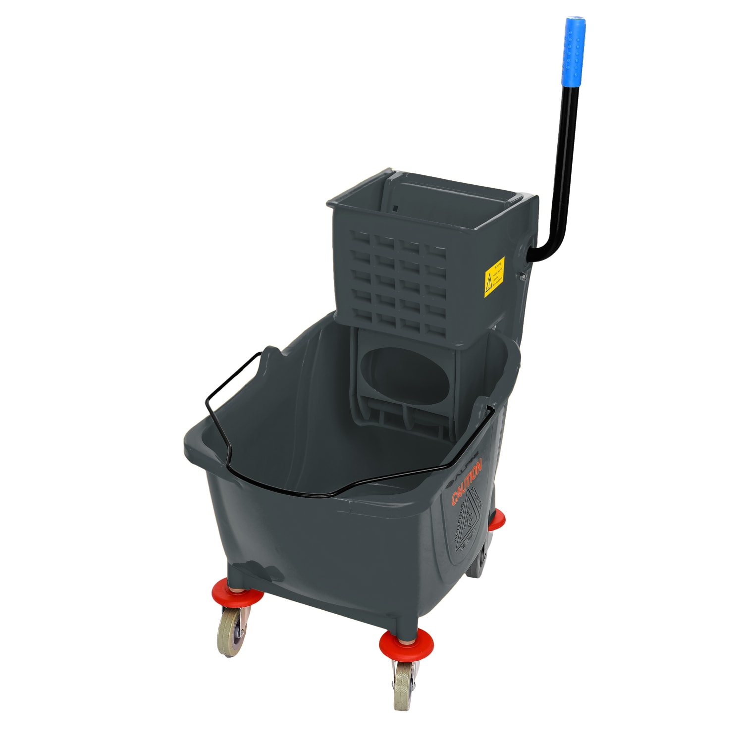 Alpine PVC Mop Bucket With Side Wringer, 36 Qt, 35inH x 15inW x 25inD, Gray - Image 4