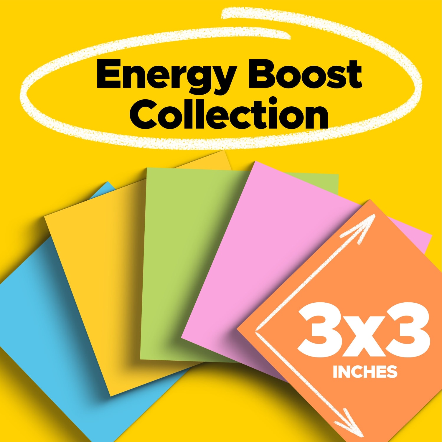 Post-it Super Sticky Notes, 16 Pads, 3 in x 3 in, 2x the Sticking Power, School Supplies and Office Products, Sticky Notes for Vertical Surfaces, Monitors, Walls and Windows, Energy Boost Collection - Image 3