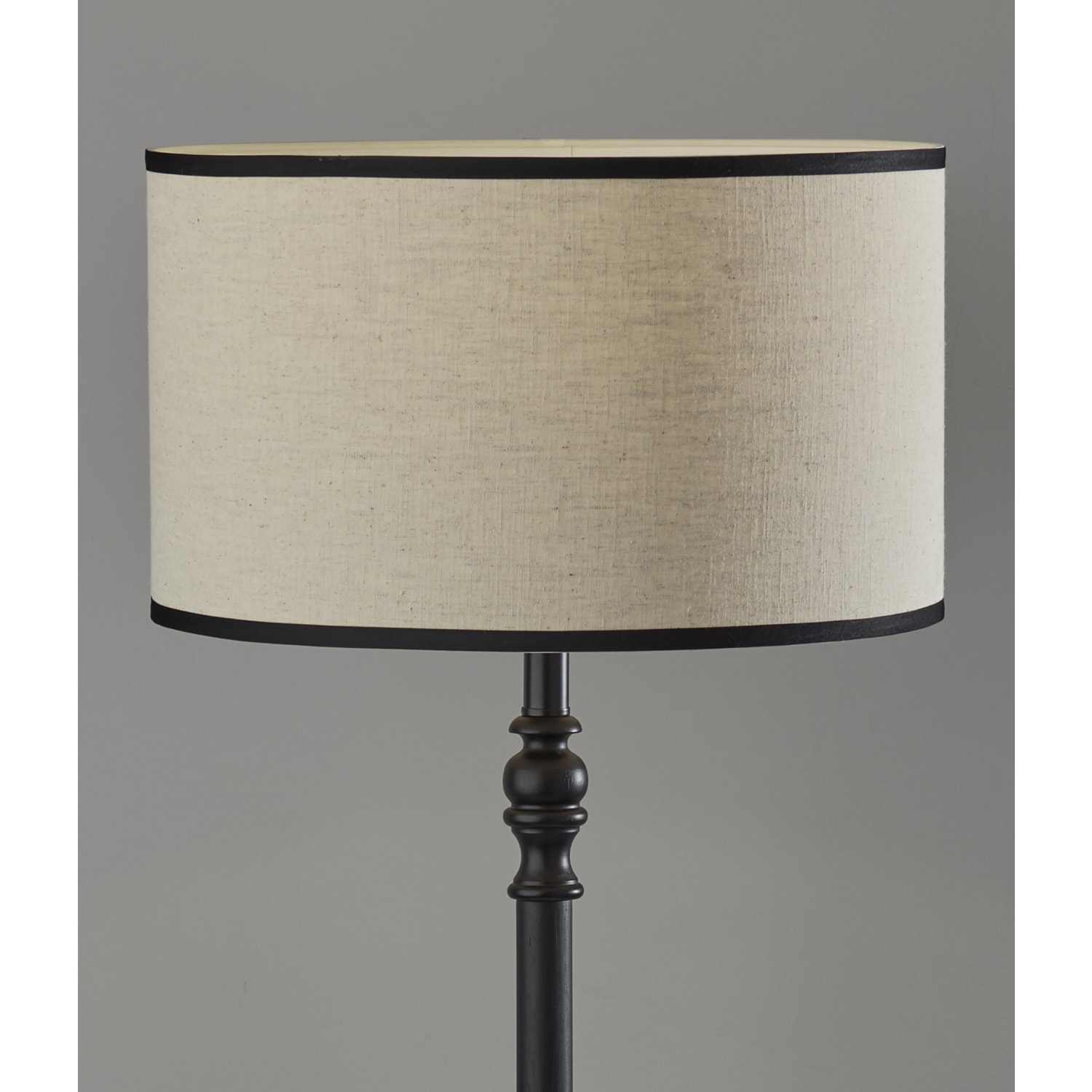 Adesso Zeek Floor Lamp, 58-3/4inH, Cream Shade/Black Base - Image 5