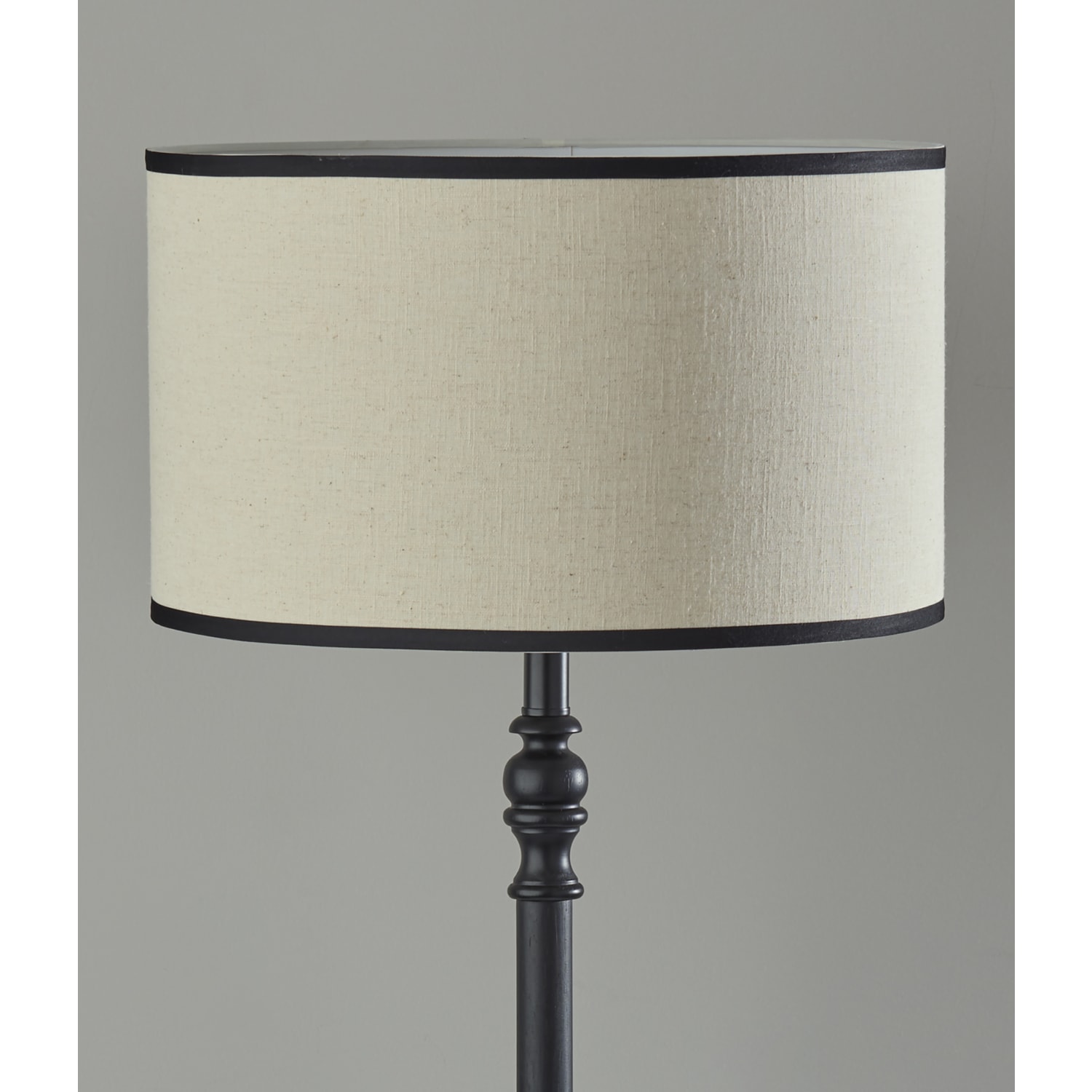 Adesso Zeek Floor Lamp, 58-3/4inH, Cream Shade/Black Base - Image 6