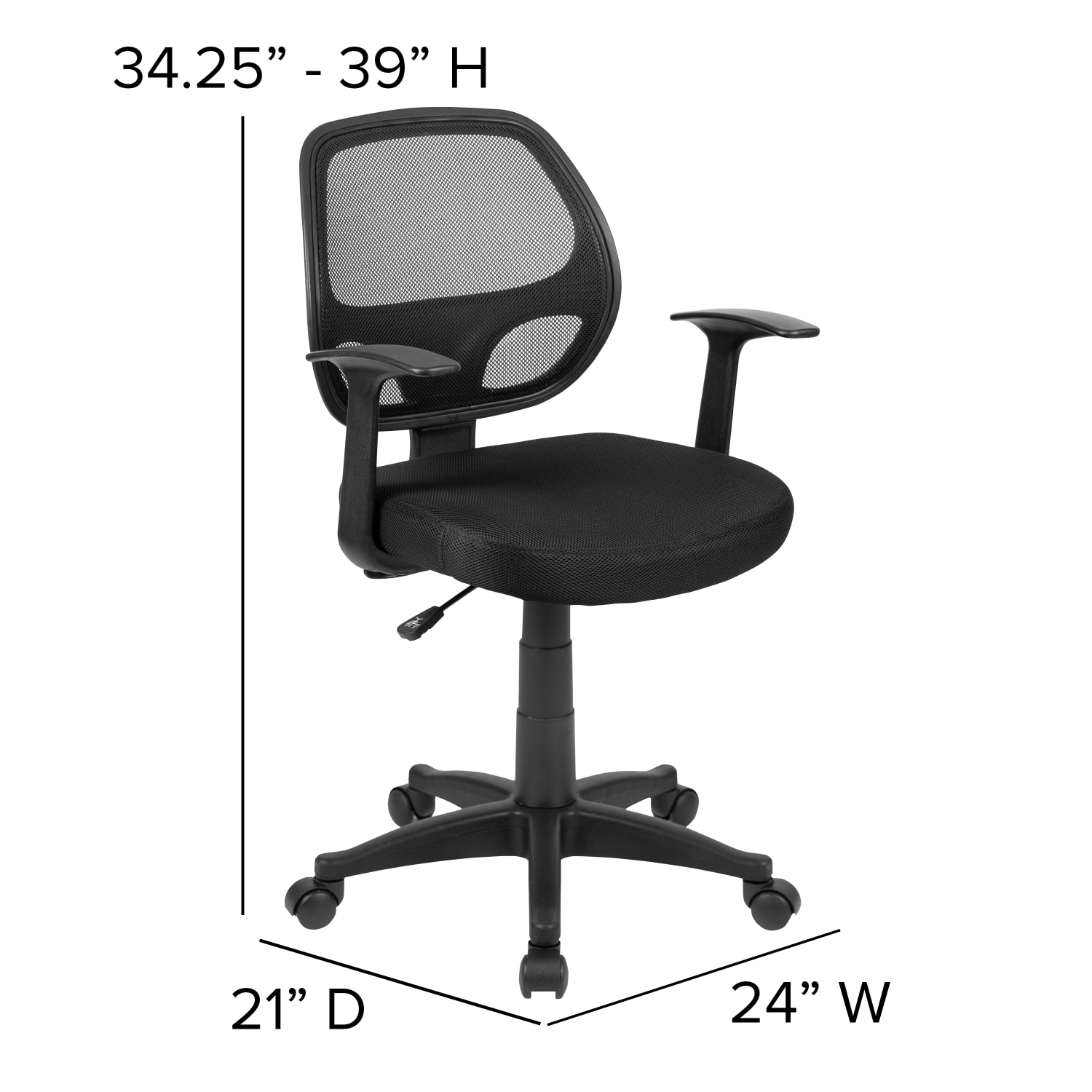 Flash Furniture Mallard Mesh Mid Back Swivel Task Chair Black PopularChairscom