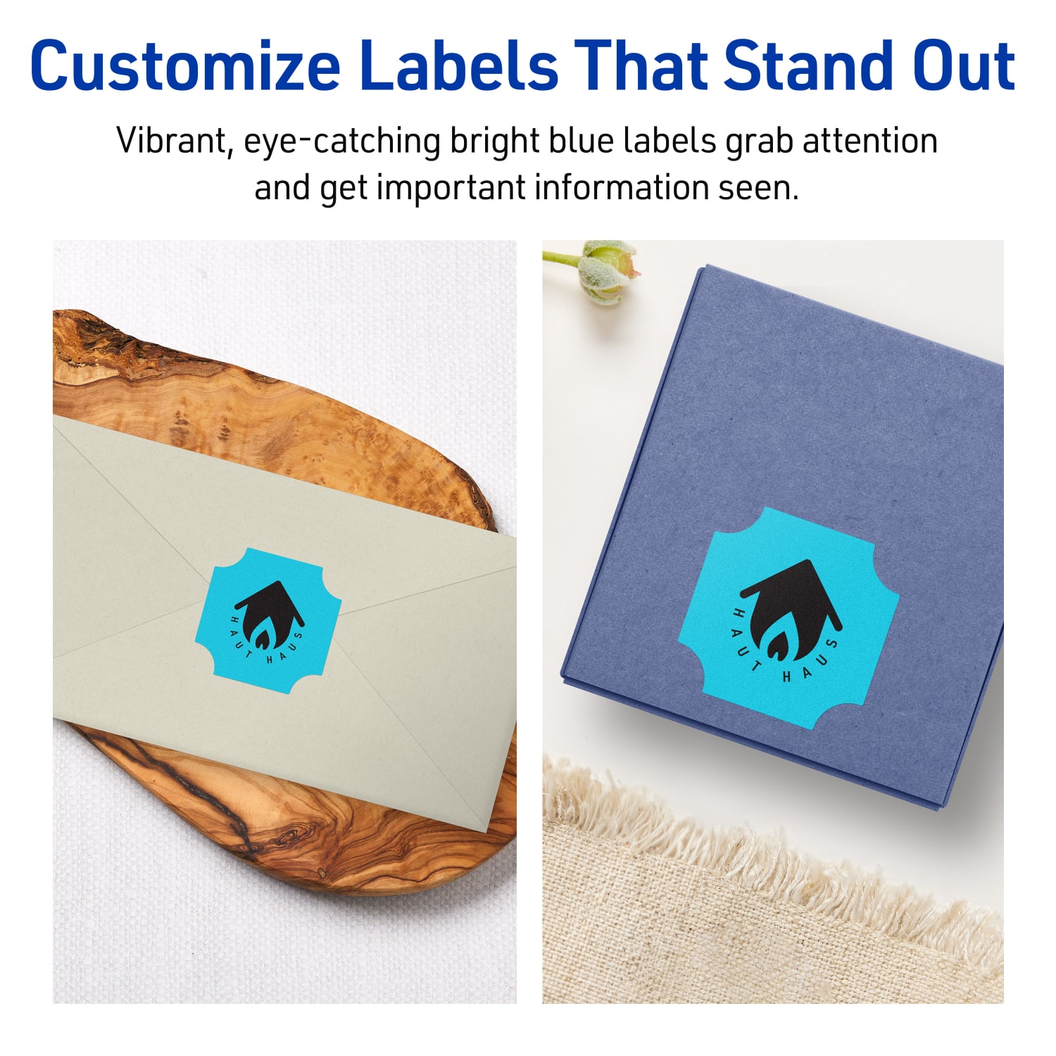 Avery Print-To-The-Edge Labels With Sure Feed Technology, 94110-BBP40, Square Scalloped, 1-5/8in x 1-5/8in, Matte Bright Blue, Pack of 800 - Image 4