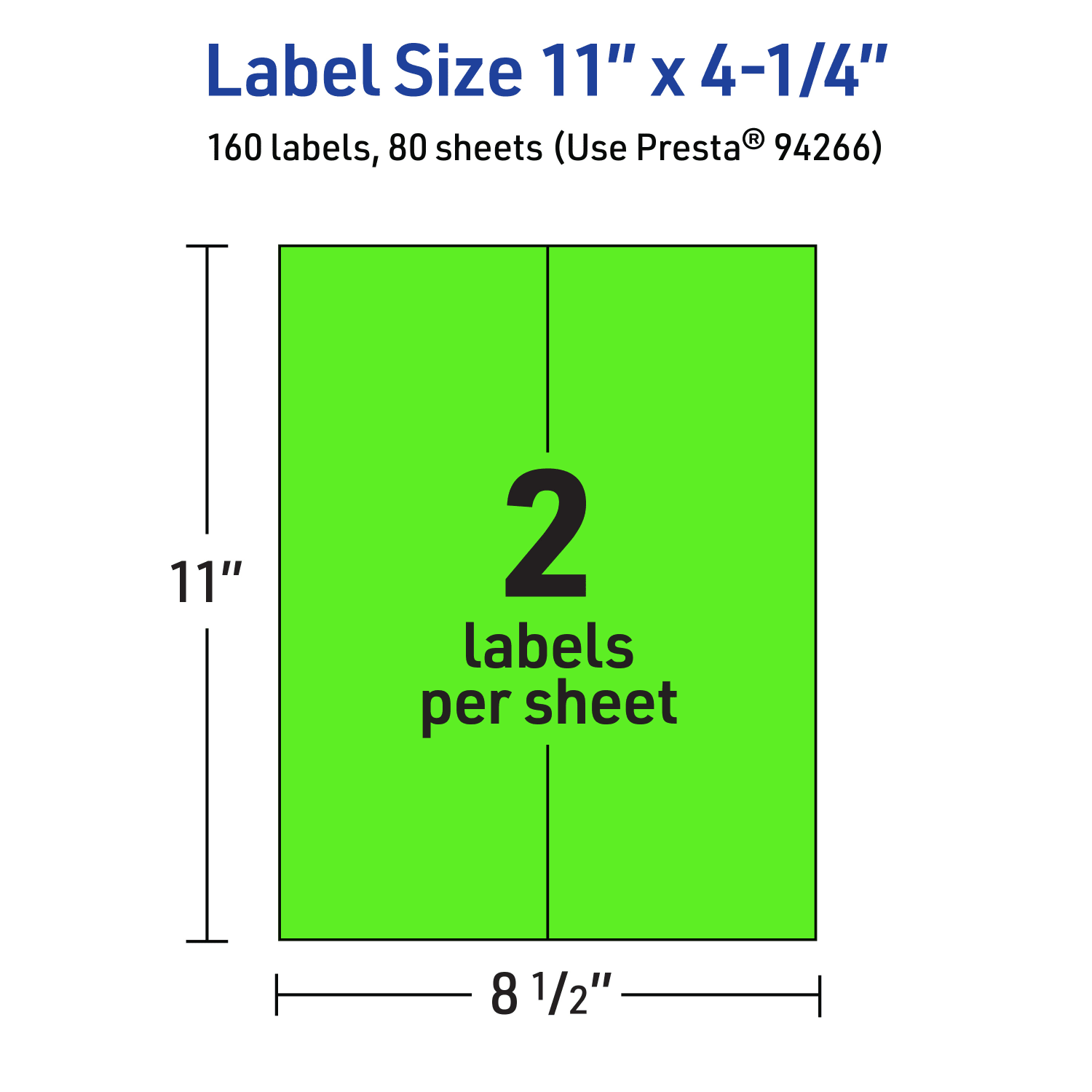 Avery Printable Labels, 94266-NGP80, Rectangle, 11in x 4-1/4in, Matte Neon Green, Pack of 160 - Image 6