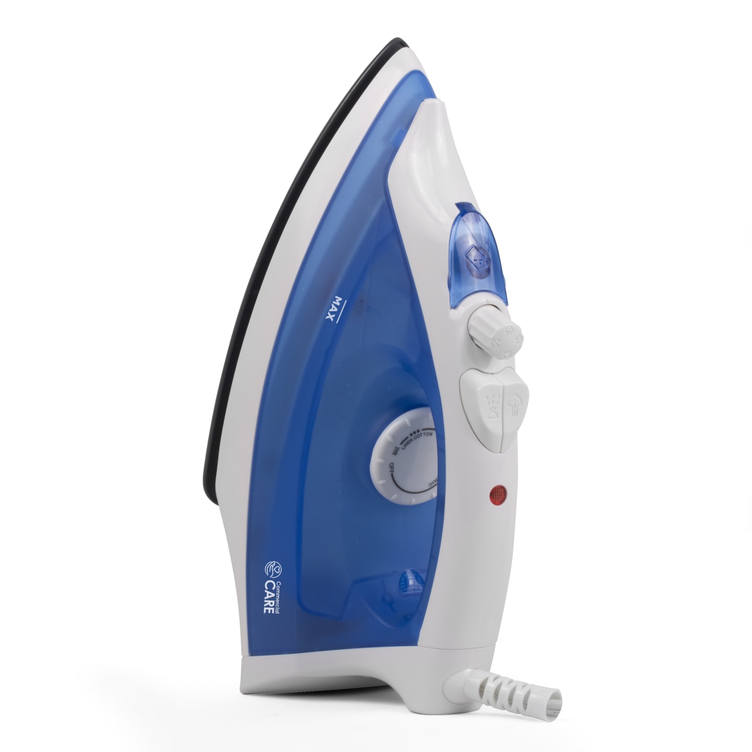 Commercial Care 1200W Steam Iron, 11-1/8inH x 5-9/16inW x 4-7/8inD, Blue - Image 3