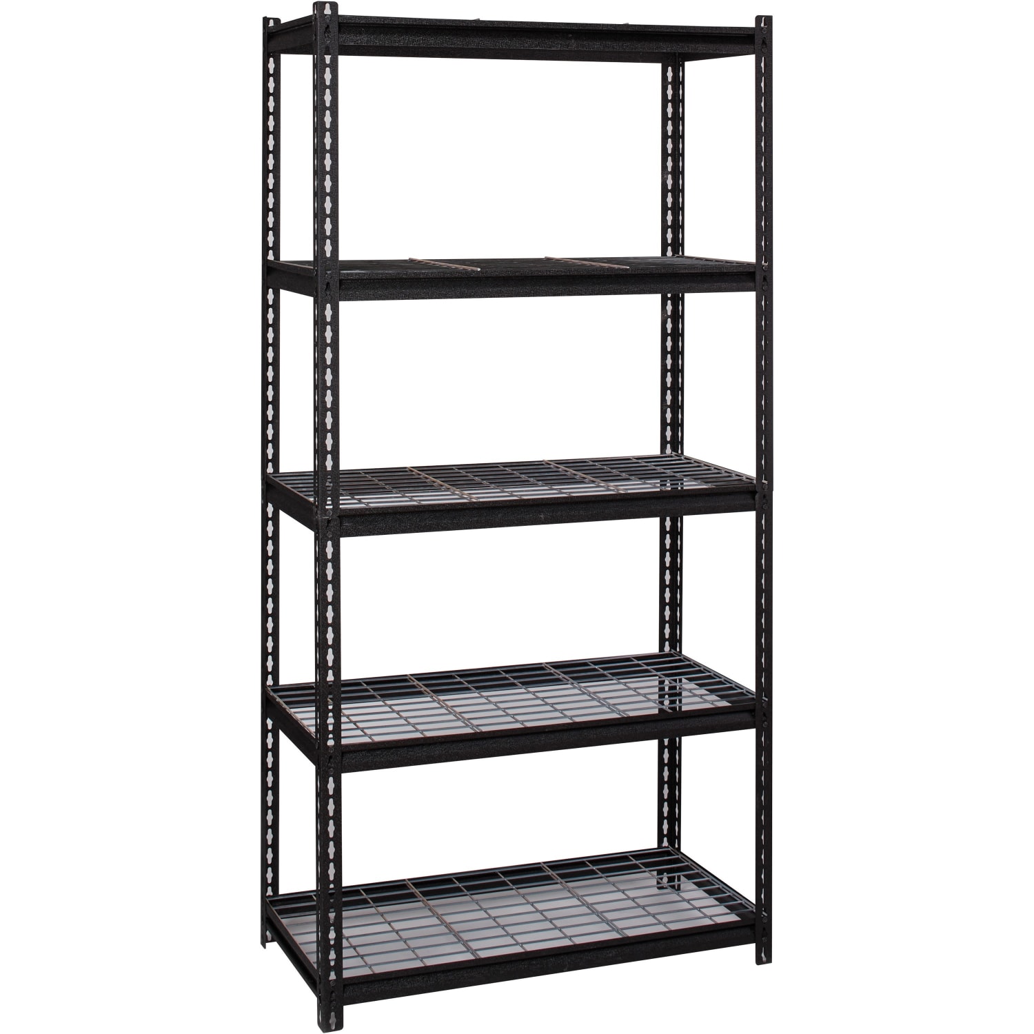 Lorell Wire Deck Shelving, 72inH x 36inW x 18inD, Recycled, Black, Steel, 1Each - Image 5