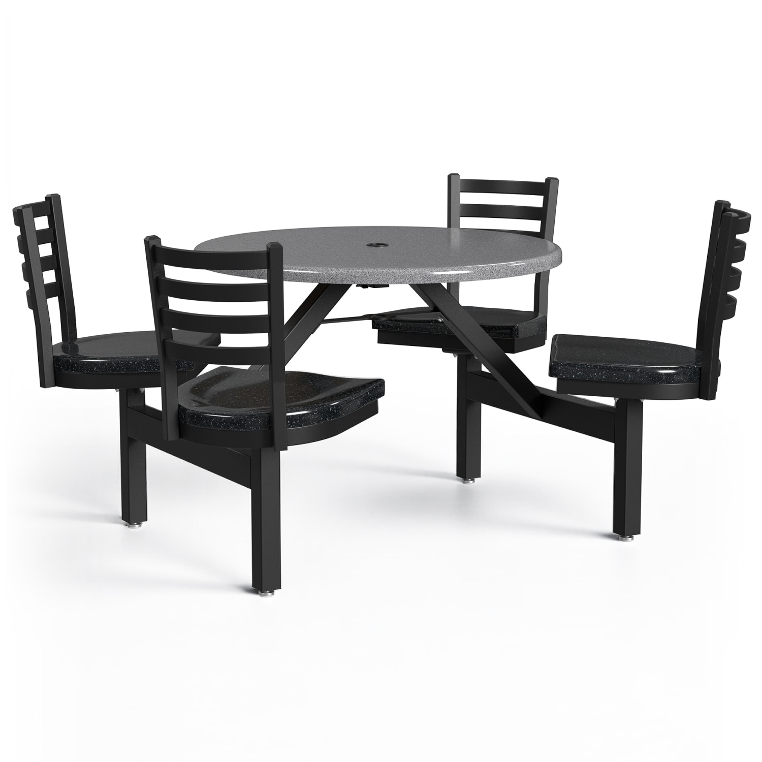 Palmer Hamilton Covey Outdoor Cluster Table With 4 Seats, 29in x 54in, Steel Gray/Obsidian