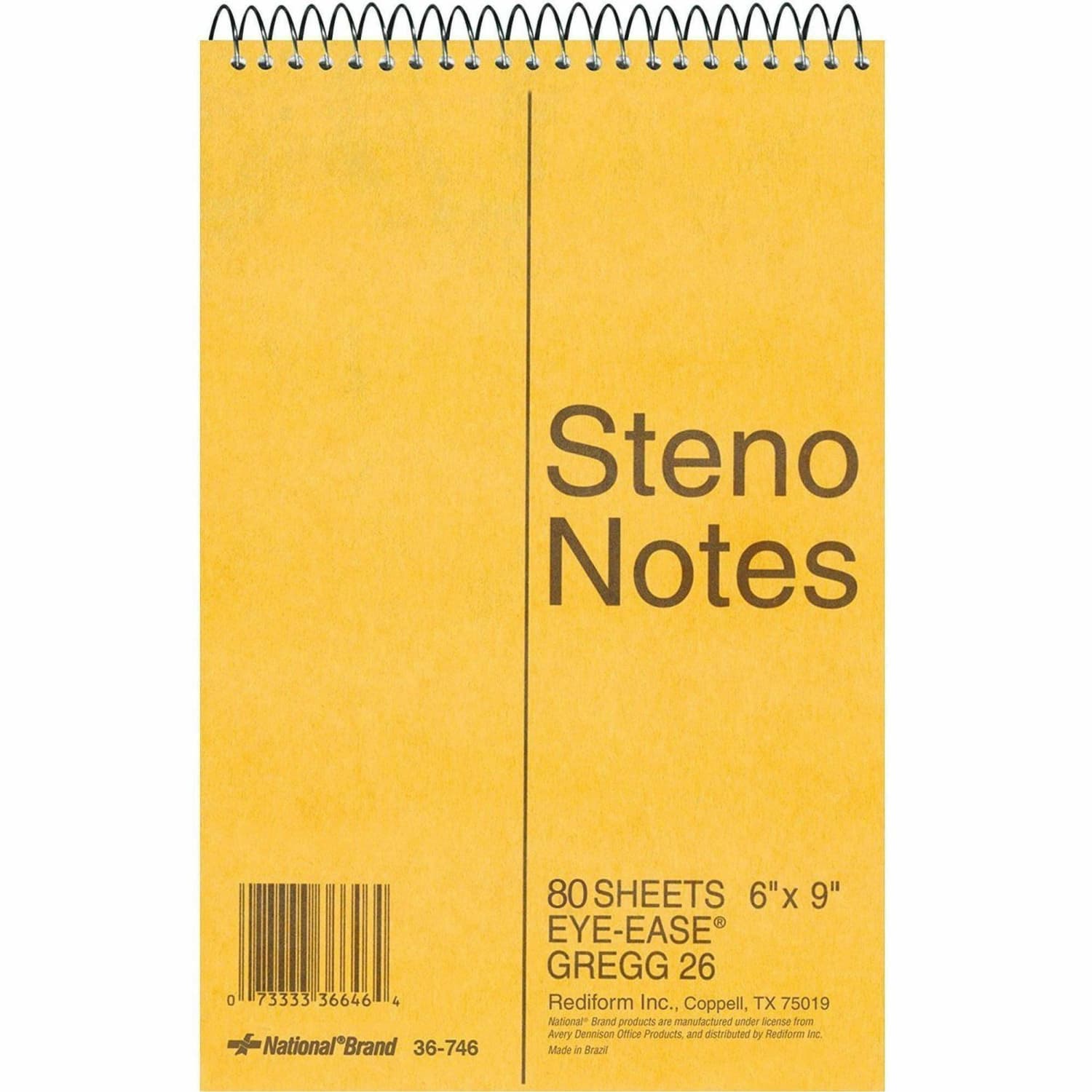 Rediform Steno Notebooks - 80 Sheets - Wire Bound - Gregg Ruled Margin - 16 lb Basis Weight - 6inx9in Sheet Size - 36746PK - Image 3