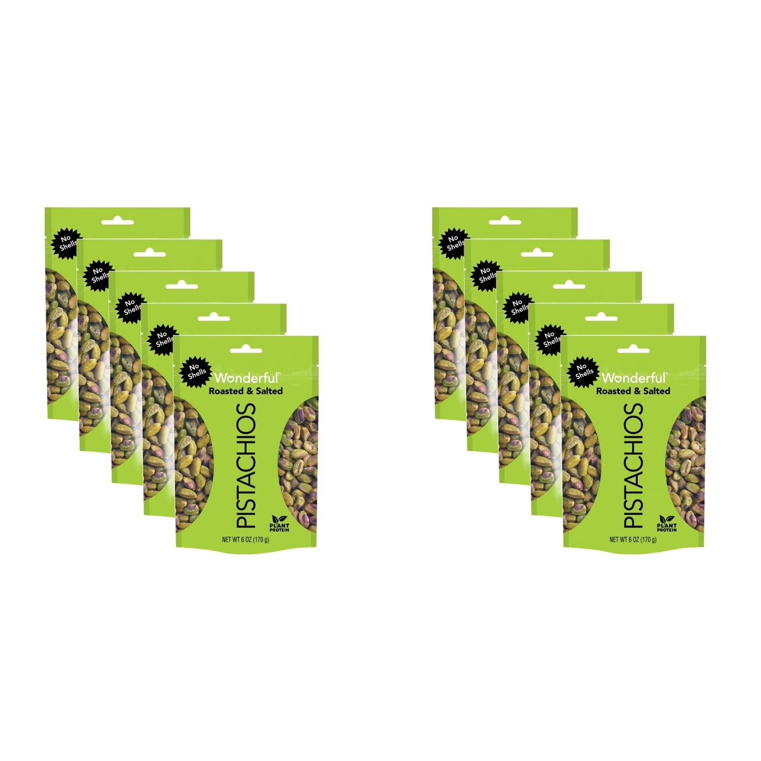 Wonderful Pistachios No Shells Pistachios Pouches, Roasted & Salted, 6 Oz, Total Qty 10 - Image 4