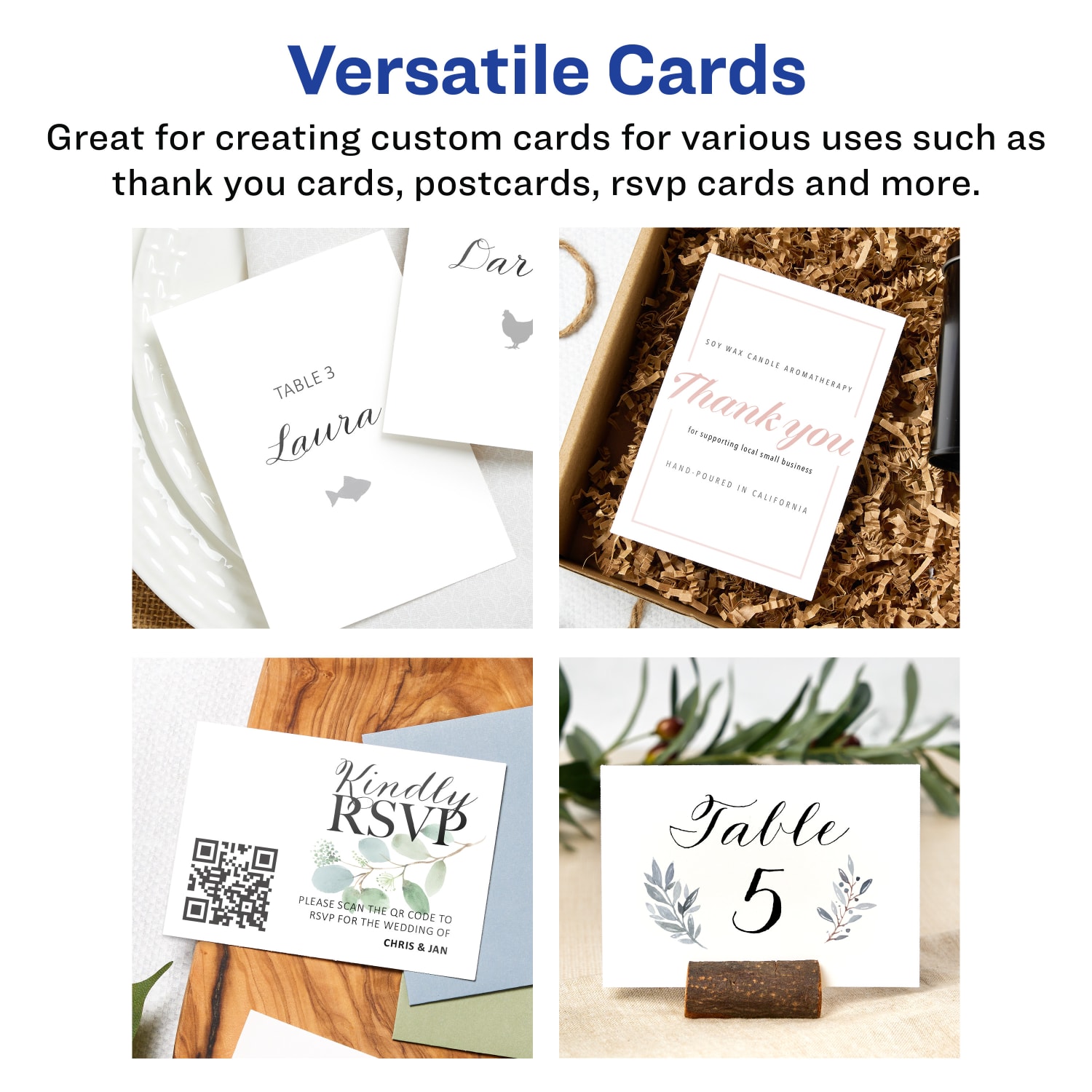 Avery Printable Postcards, 95273-MWC50, Rectangle, 3.5in x 5in, Matte White, Pack Of 200 - Image 3