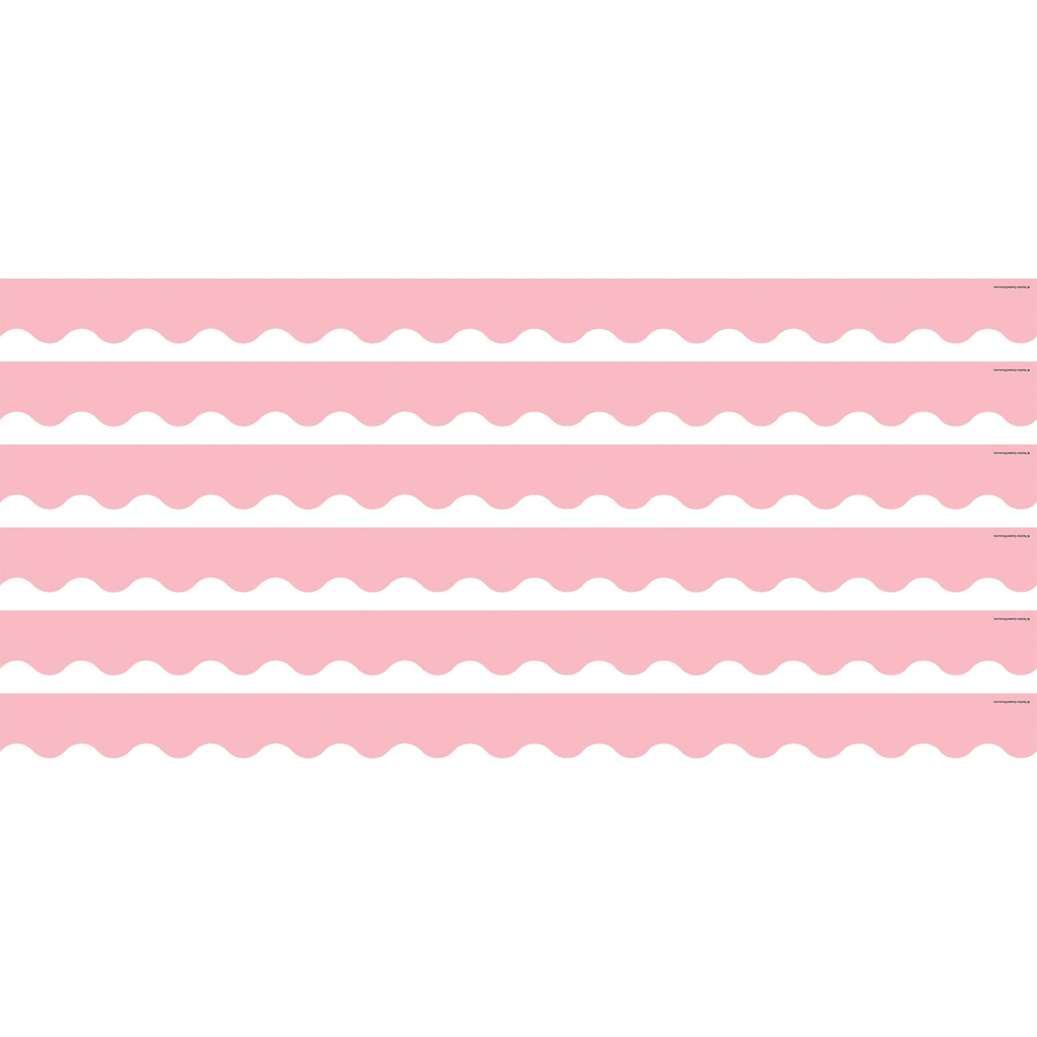 Teacher Created Resources Scalloped Border Trim Packs, 35', Pastel Pink, Set Of 6 Packs