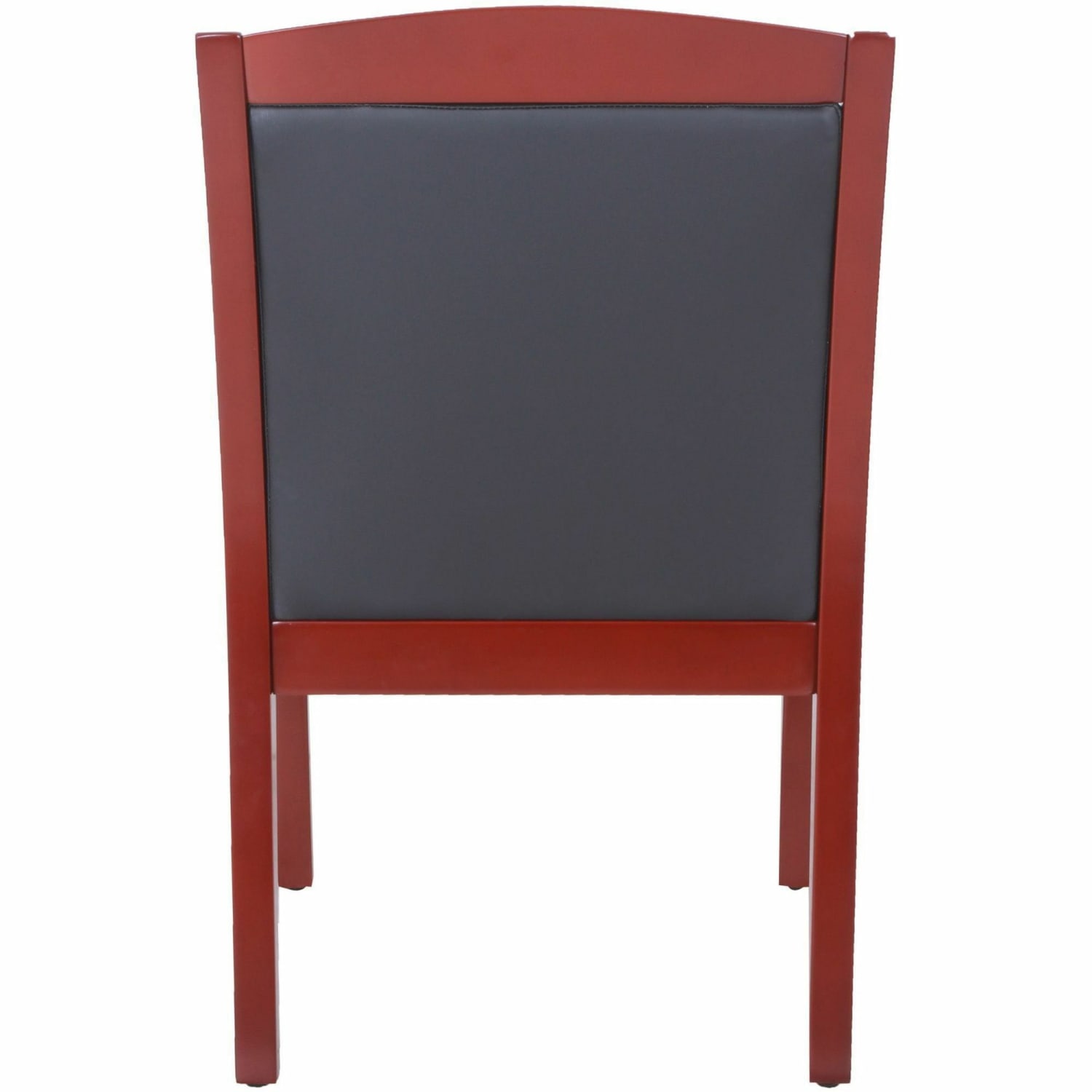 Lorell Bonded Leather/Wood Guest Chair With Sloping Arms, Black/Mahogany - Image 7