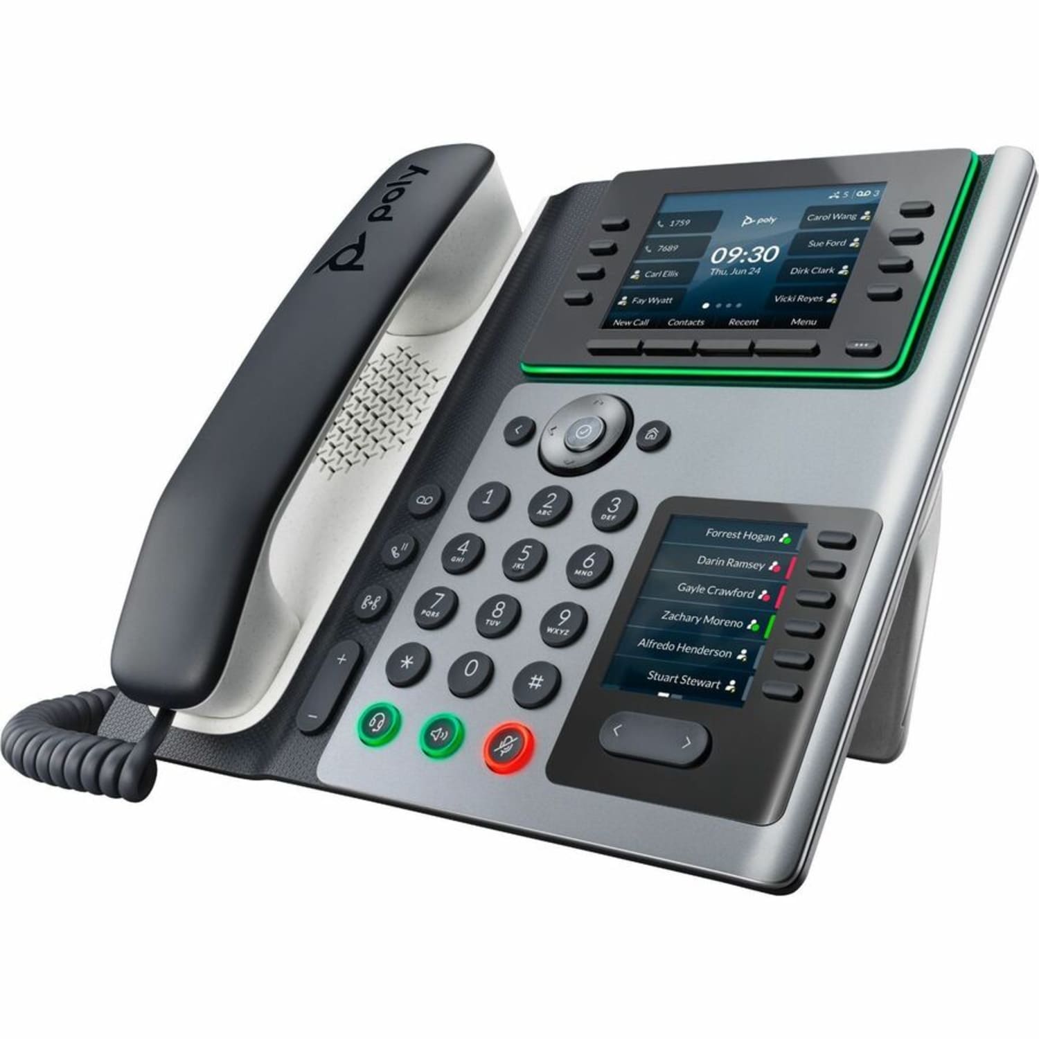 Poly E450 IP Phone - Corded - Corded - Desktop - Black - VoIP - 2 x Network (RJ-45) - PoE Ports - Image 3