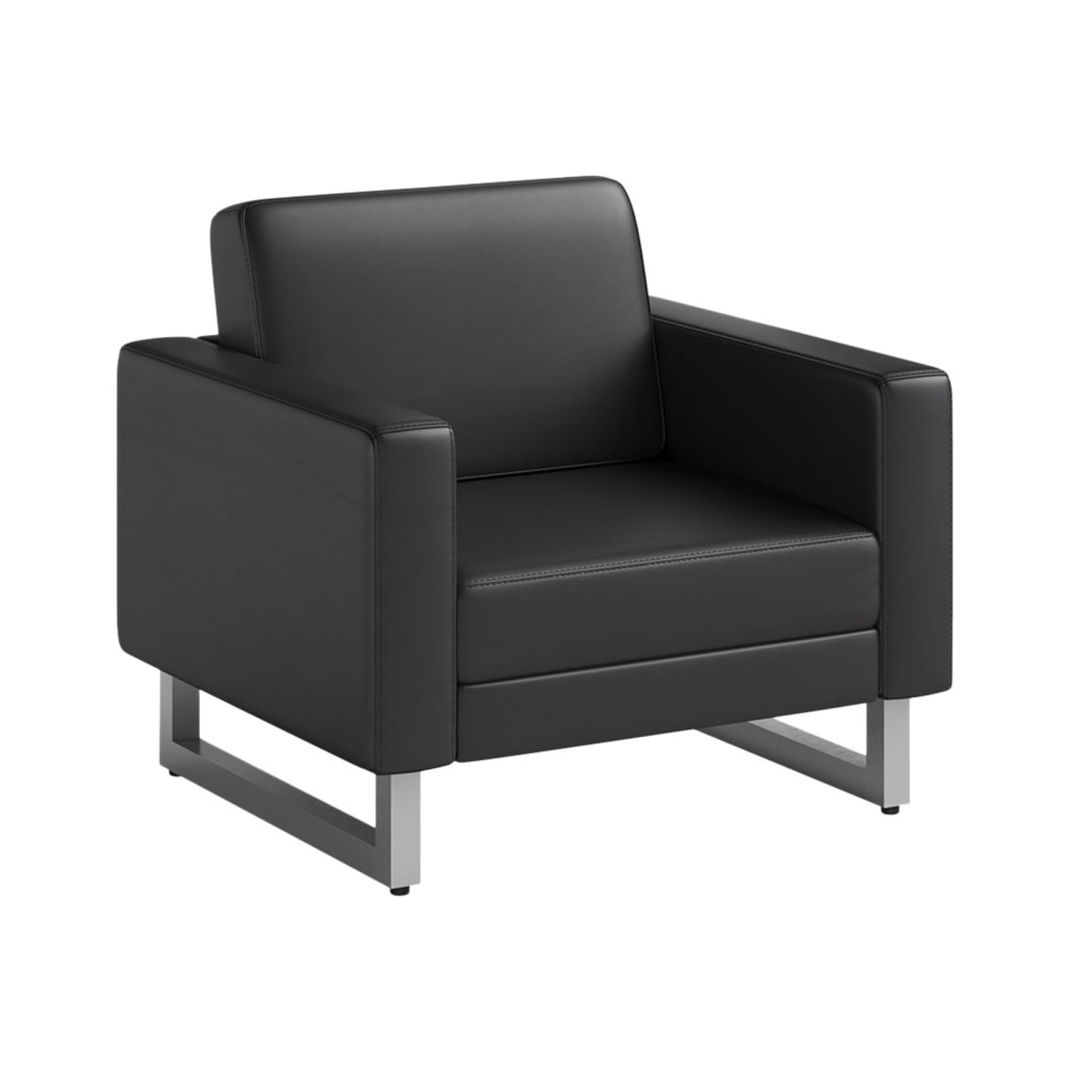 Safco Mirella Lounge Chair, Black/Silver - Image 3
