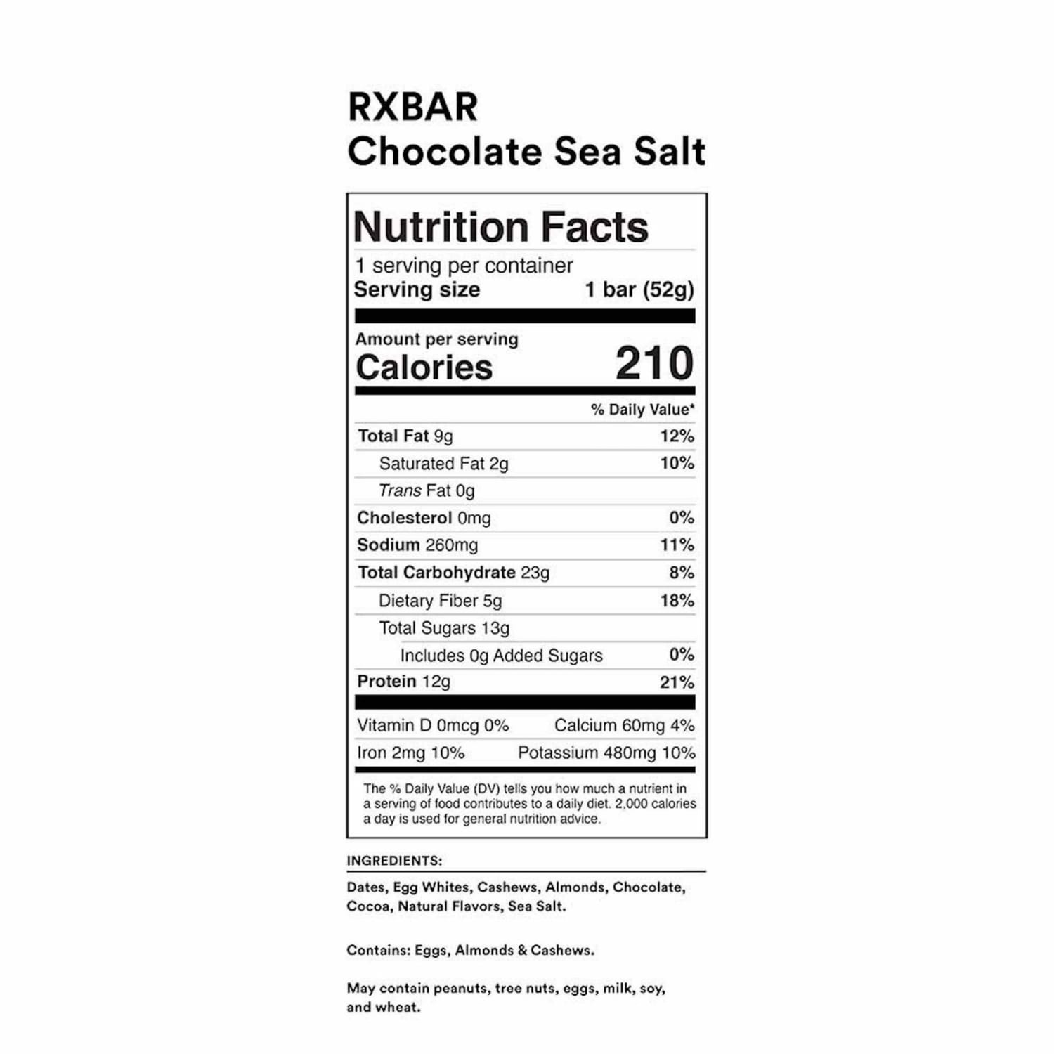 RXBAR Protein Bars, Chocolate Sea Salt, 1.8 Oz, Pack Of 12 Bars - Image 6