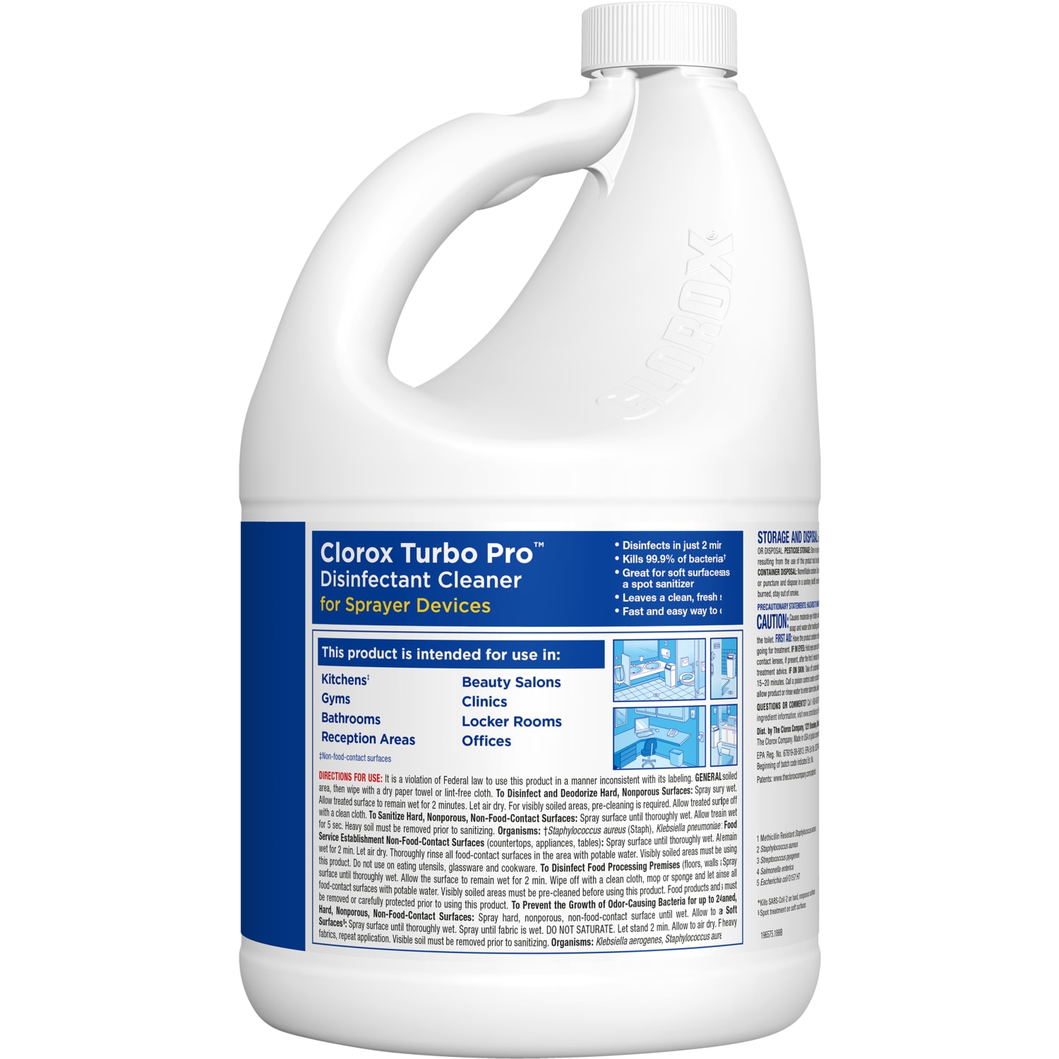 Clorox Turbo Pro Bleach-Free Disinfectant Cleaner for Sprayer Devices, 121 Oz, Case Of 3 - Image 3