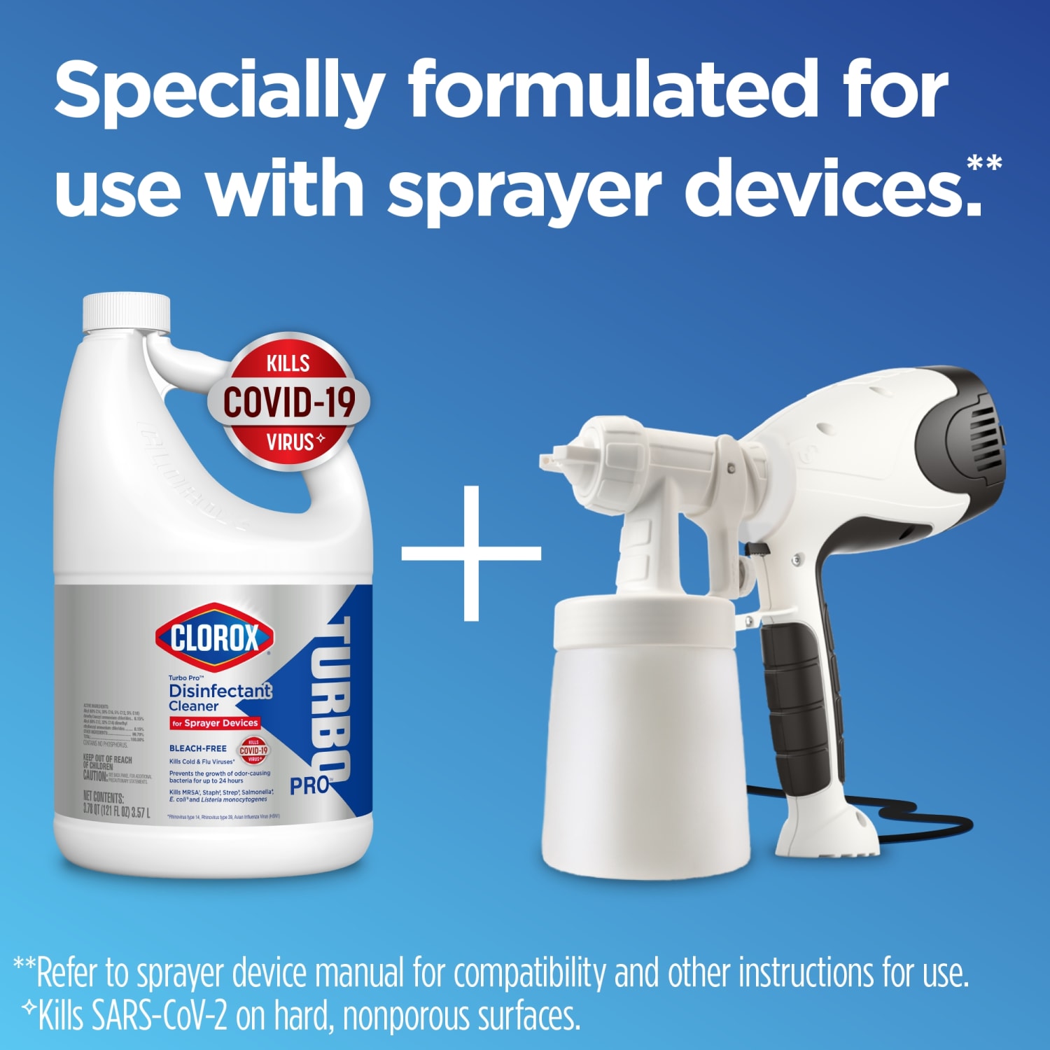 Clorox Turbo Pro Bleach-Free Disinfectant Cleaner for Sprayer Devices, 121 Oz, Case Of 3 - Image 6
