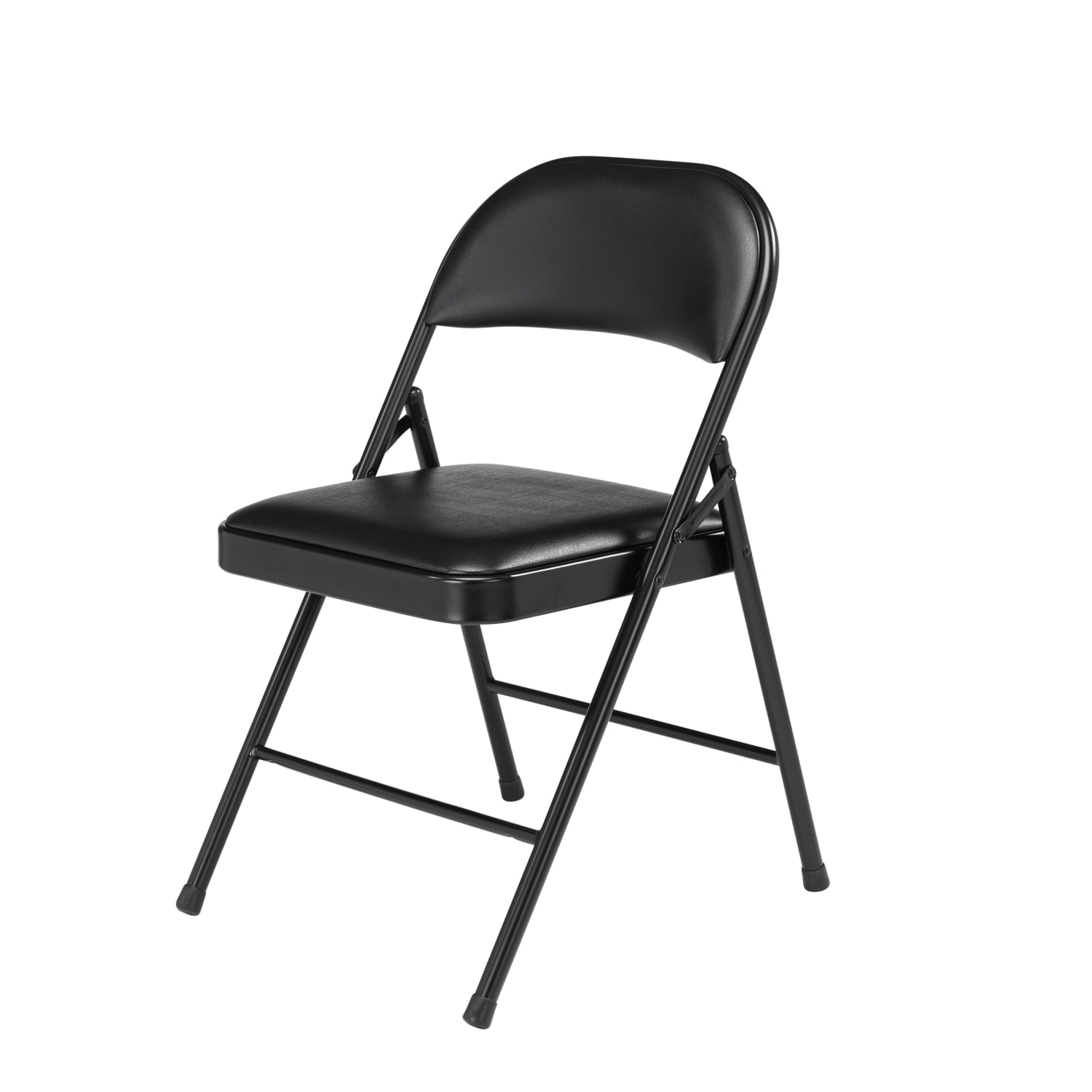 National Public Seating Commercialine 950 Series Vinyl Upholstered Folding Chairs Black Set Of 4 Chairs PopularChairscom