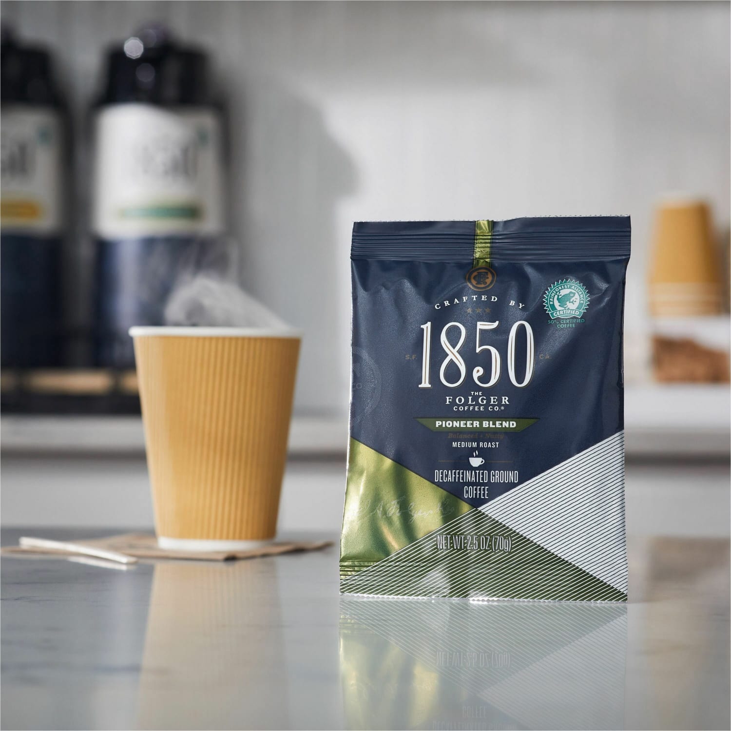 Folgers 1850 Coffee Fraction Single-Serve Packs, Pioneer Blend Decaffeinated, Medium Roast, Carton Of 24 - Image 5