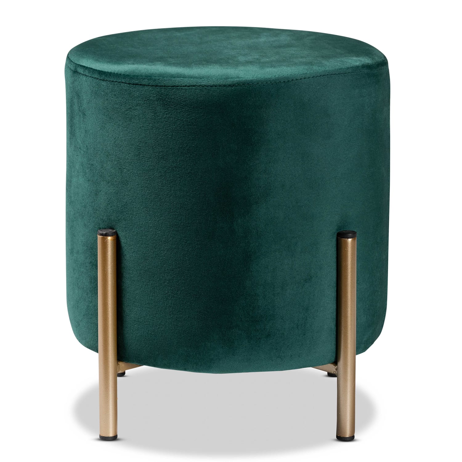 Baxton Studio Thurman Ottoman, Green/Gold - Image 3