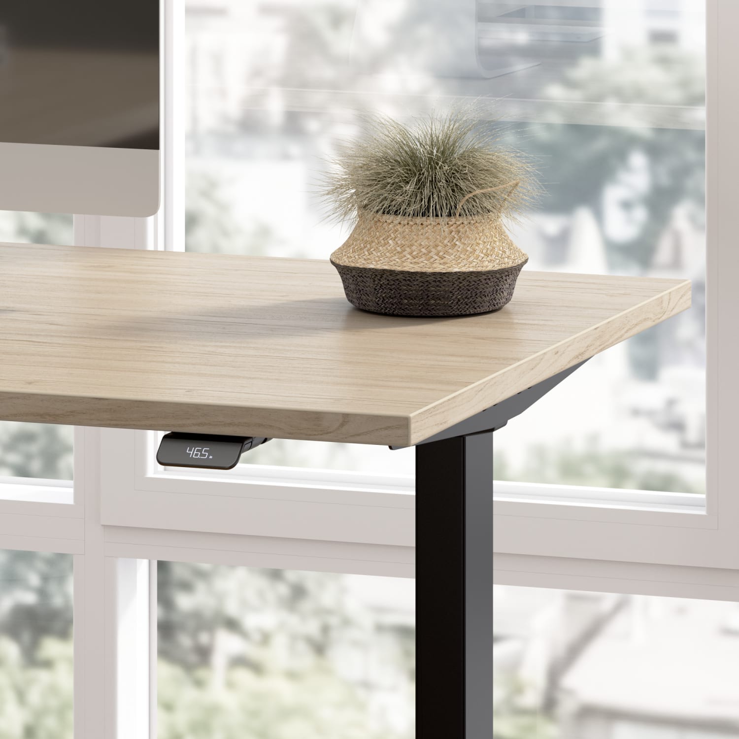 Move 40 Series by Bush Business Furniture 60inW Electric Height-Adjustable Standing Desk, Natural Elm/Black - Image 5