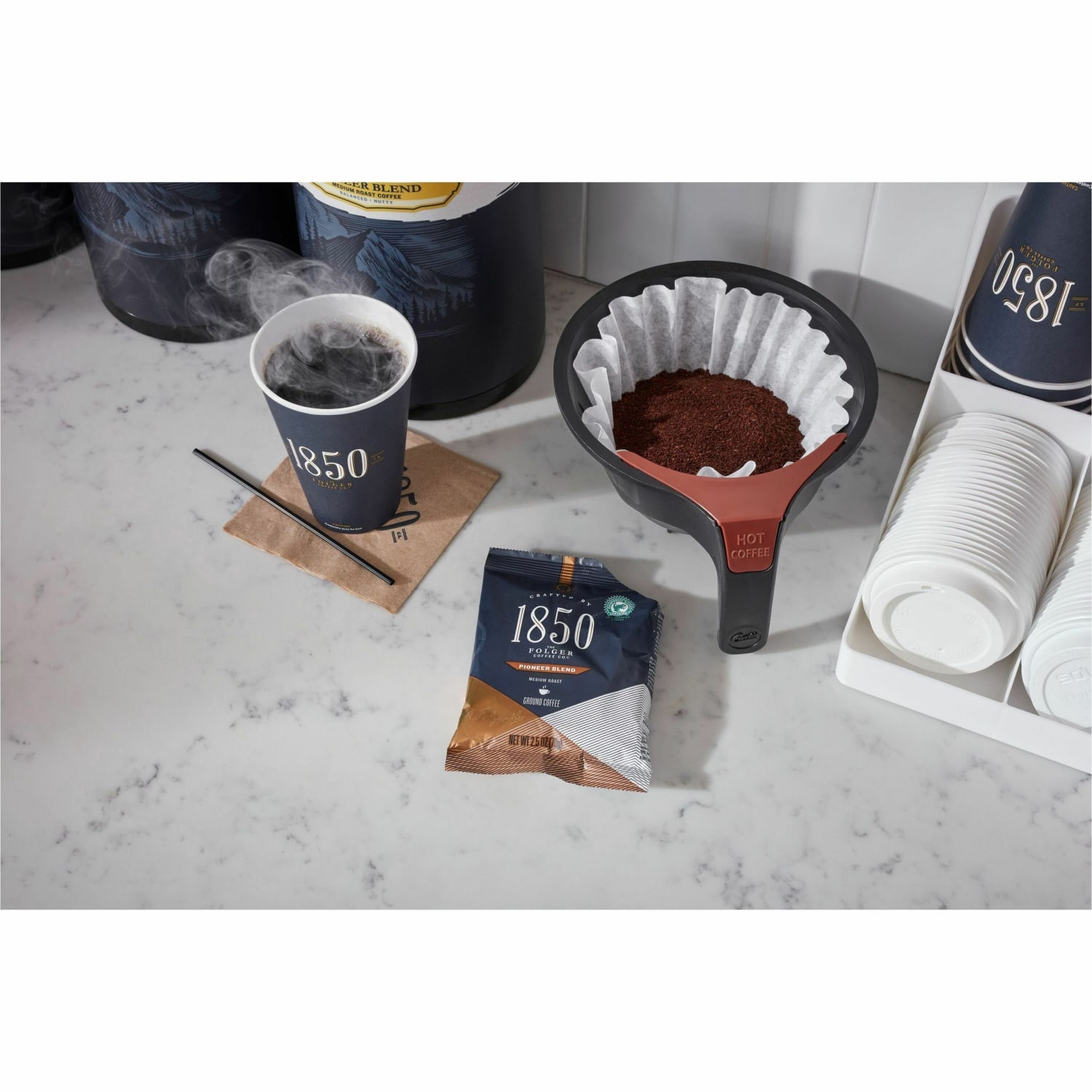 Folgers 1850 Coffee Fraction Single-Serve Packs, Pioneer Blend, Carton Of 24 - Image 4