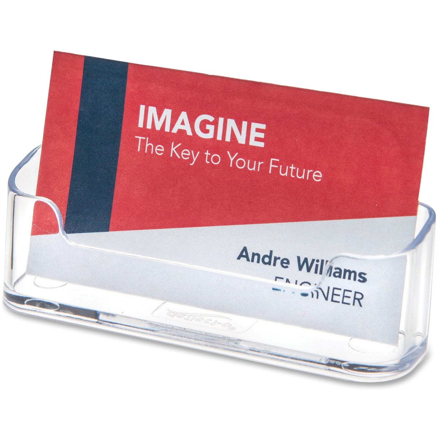 Deflecto Single-Compartment Business Card Holder, 50-Card Capacity, Clear - Image 3