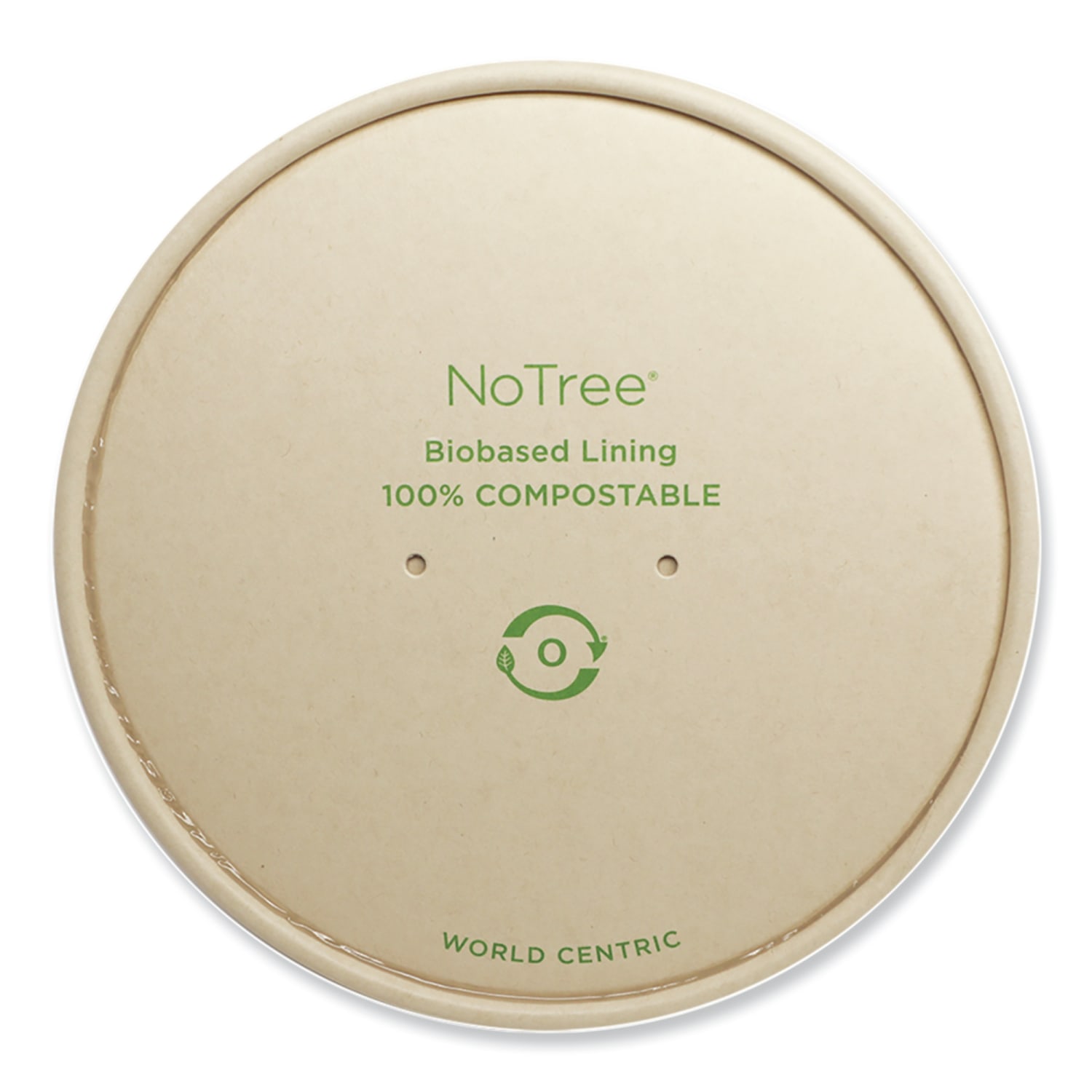 World Centric Paper Lids for Bowls. 5.9in Diameter, Natural, 300/Carton