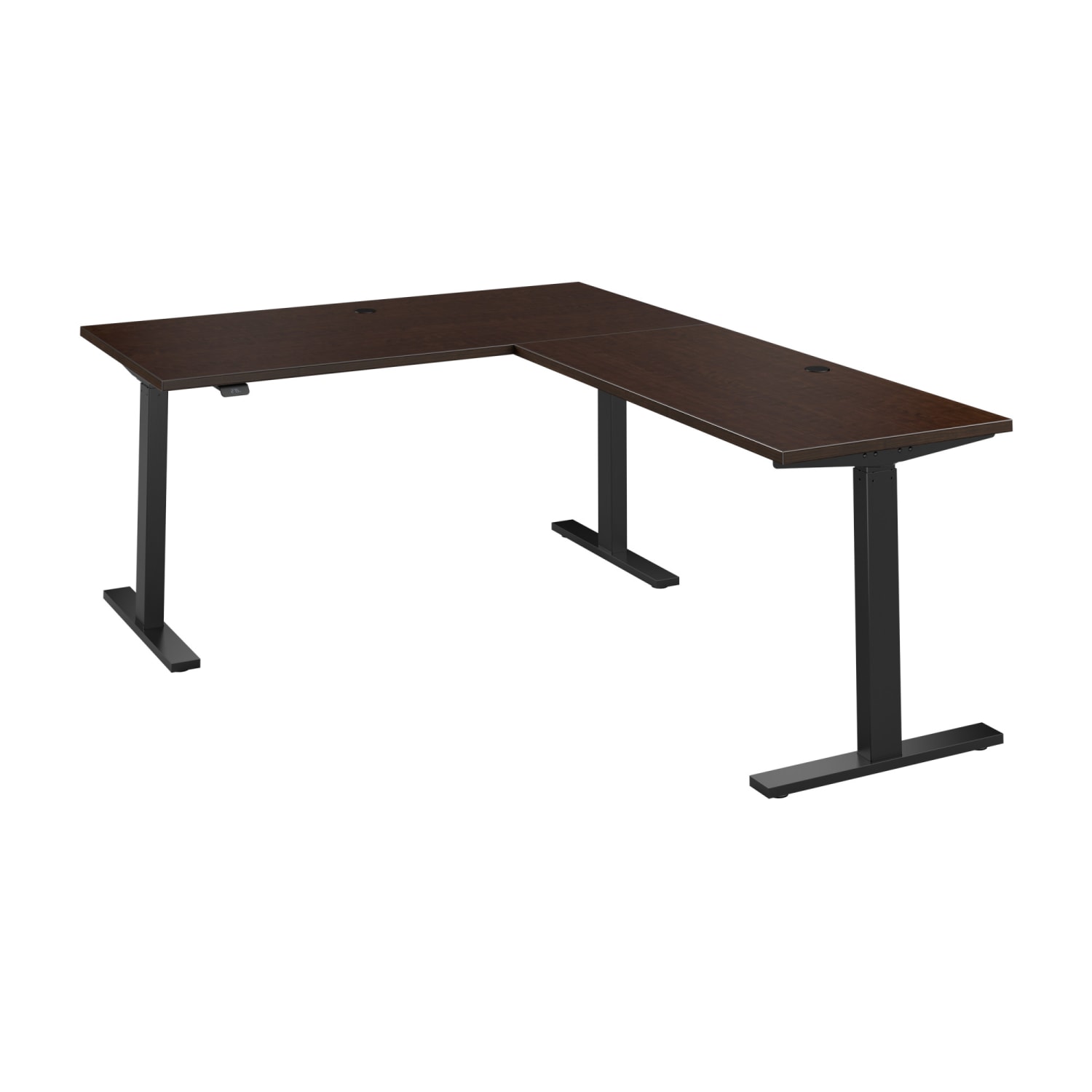 Bush Business Furniture Move 60 Series 60inW Height Adjustable L Shaped Standing Desk, Mocha Cherry/Black Powder Coat, Standard Delivery - Image 6