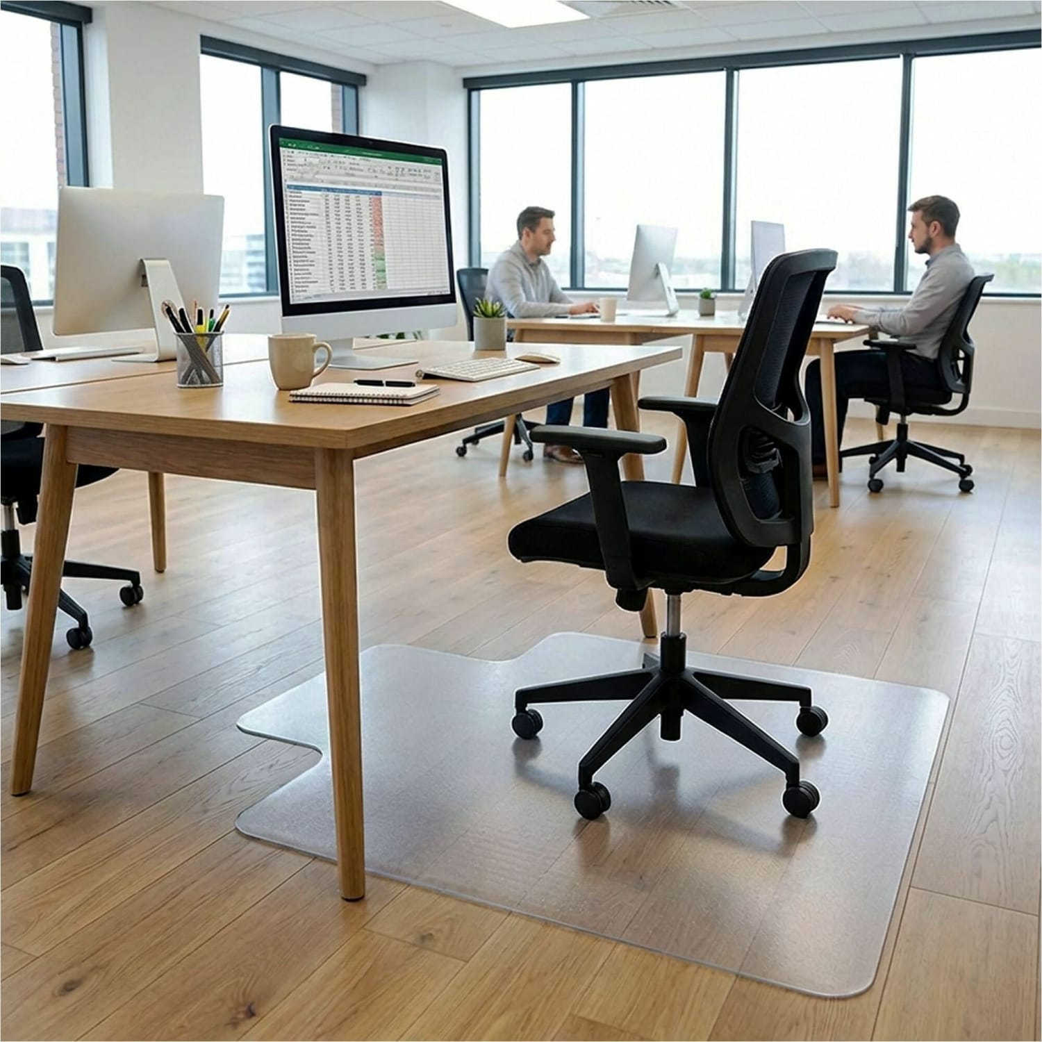Lorell Rolled Hard Floor Chair Mat, 45in x 53in, Wide Lip - Image 4
