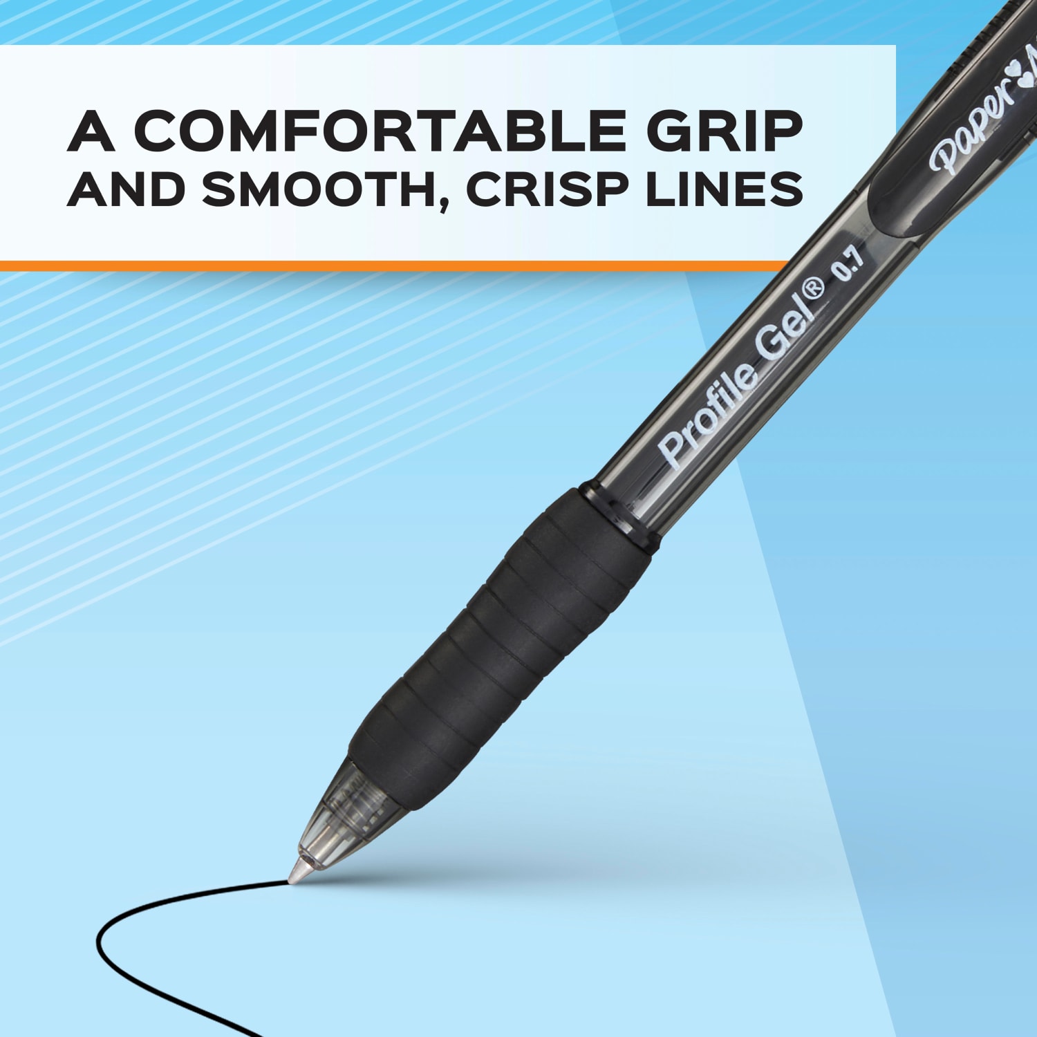 Paper Mate Gel Pen, Profile Retractable Pen, 1.0mm, Black, 12 Count - Image 3